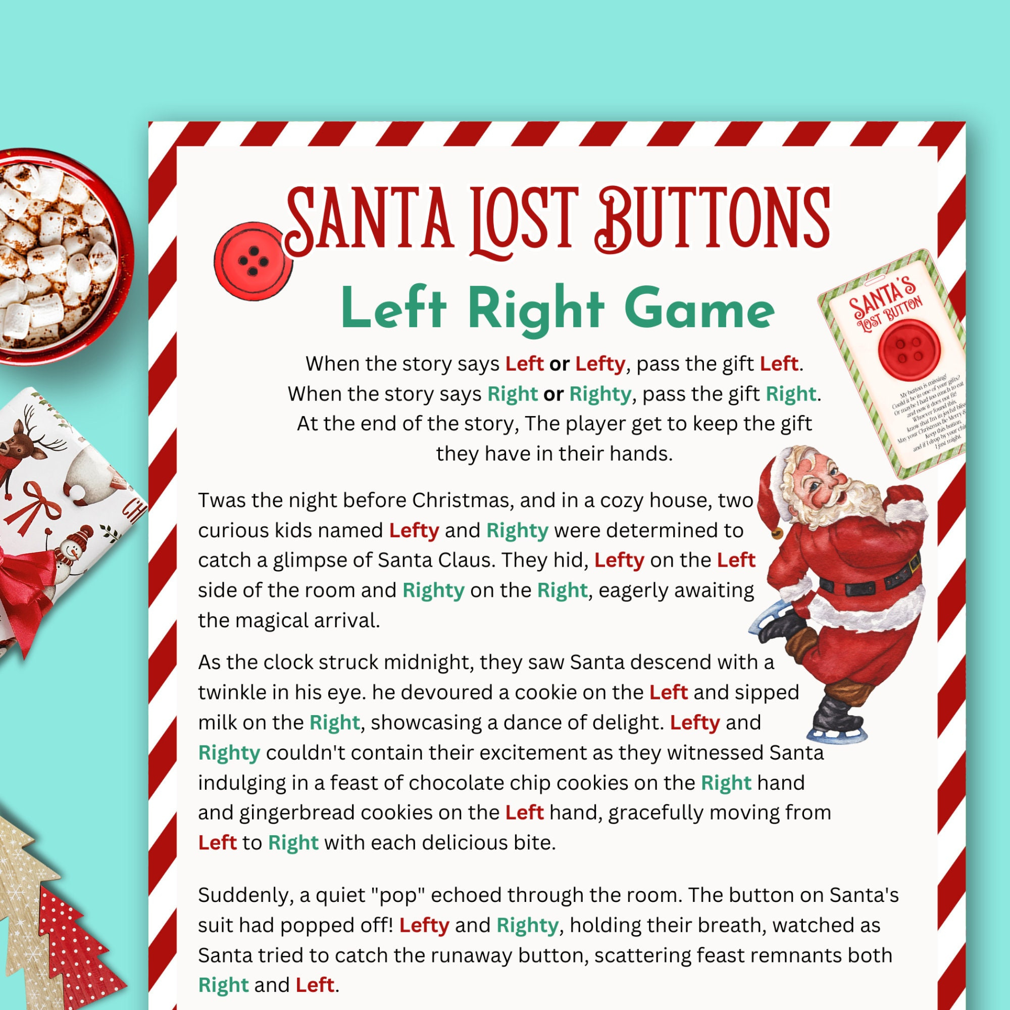 Left Right Christmas Game For Families, Funny Christmas Story, Pass The  Gift Game, Gift Exchange Game, Printable Christmas Party Game Groups pertaining to Naughty Left Right Christmas Game Printable