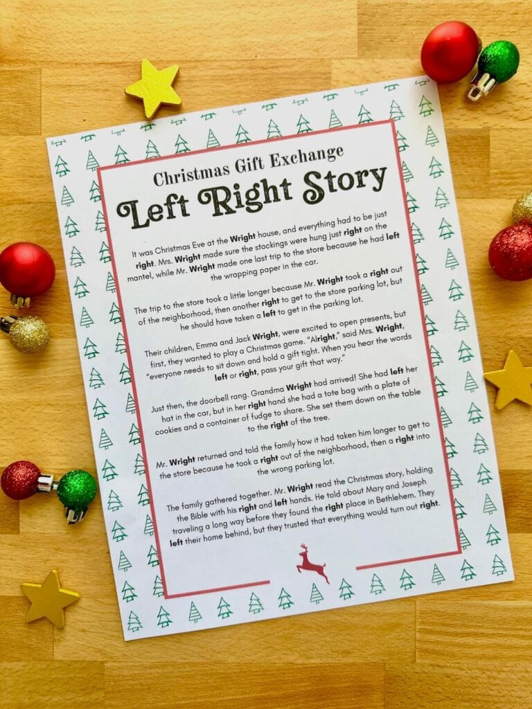 Left Right Christmas Game - Free Printable Gift Exchange Idea with Left Right Christmas Christian Game Printable