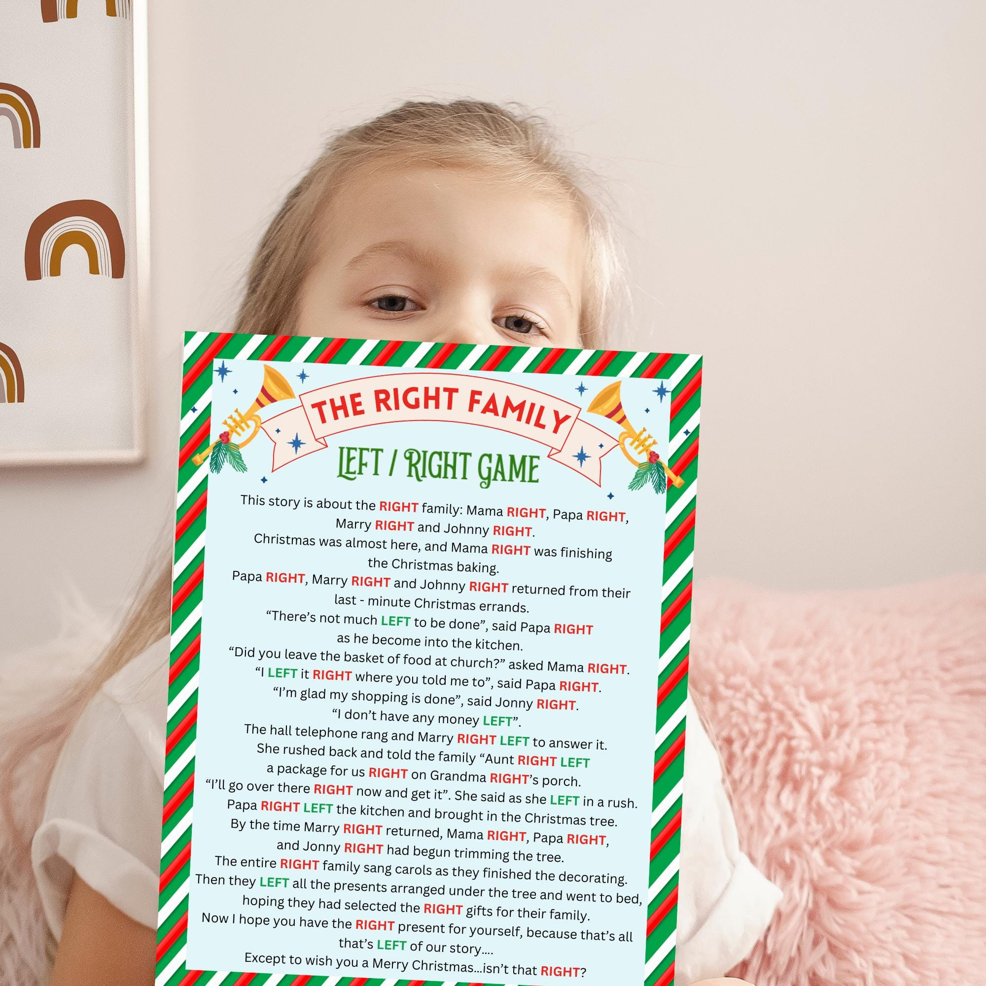 Left Right Game For Christmas, The Wright Family Funny Stories with The Wright Family Christmas Story Printable