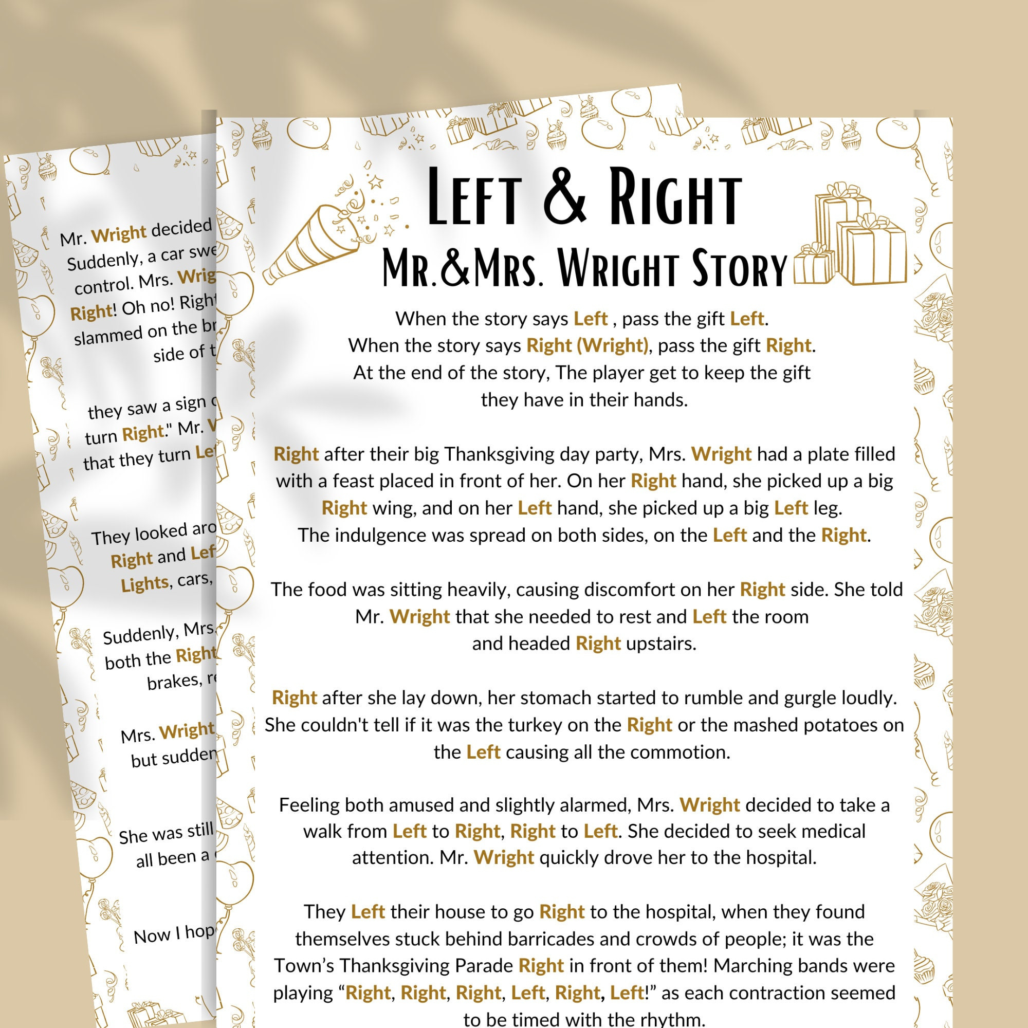 Left Right Game Office, Funny Story Left Right Game Any Occasion throughout Funny Left Right Game Story Any Occasion