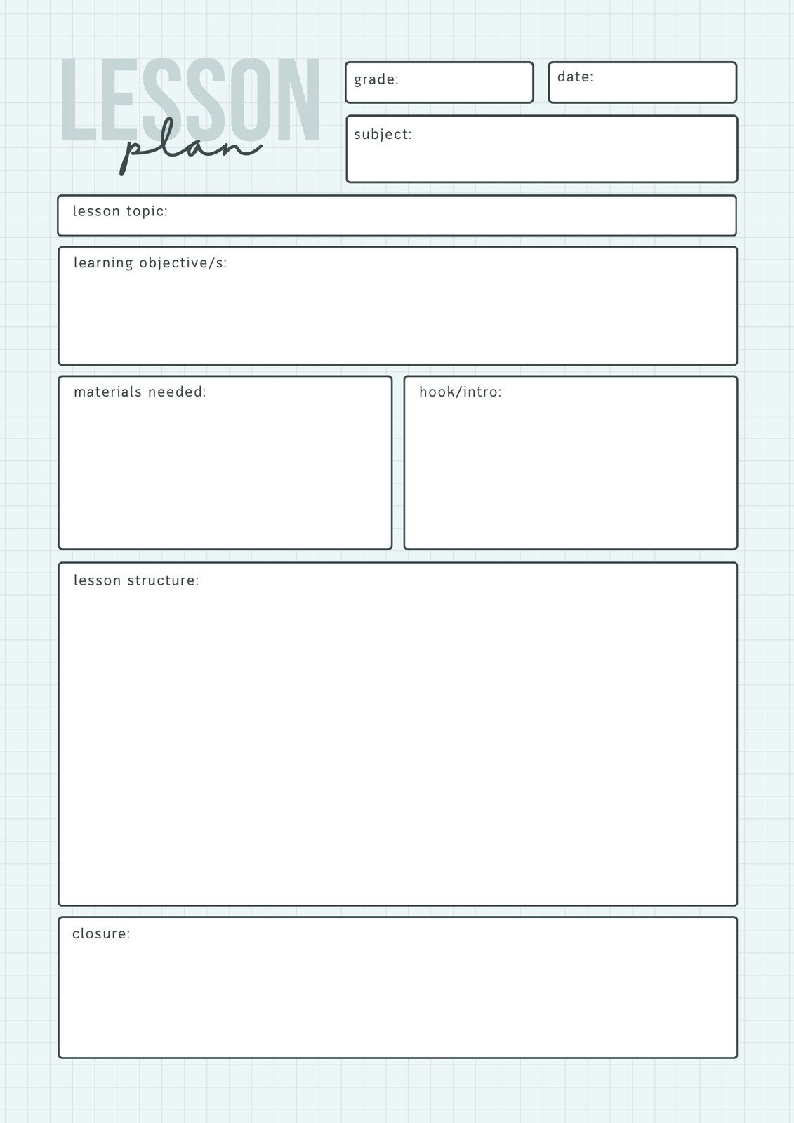 Lesson Plan Templates You Can Customize For Free | Canva in Free Substitute Lesson Plan Template
