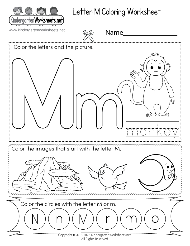 Letter M Coloring Worksheet - Free Printable, Digital, & Pdf regarding Letter M Worksheets