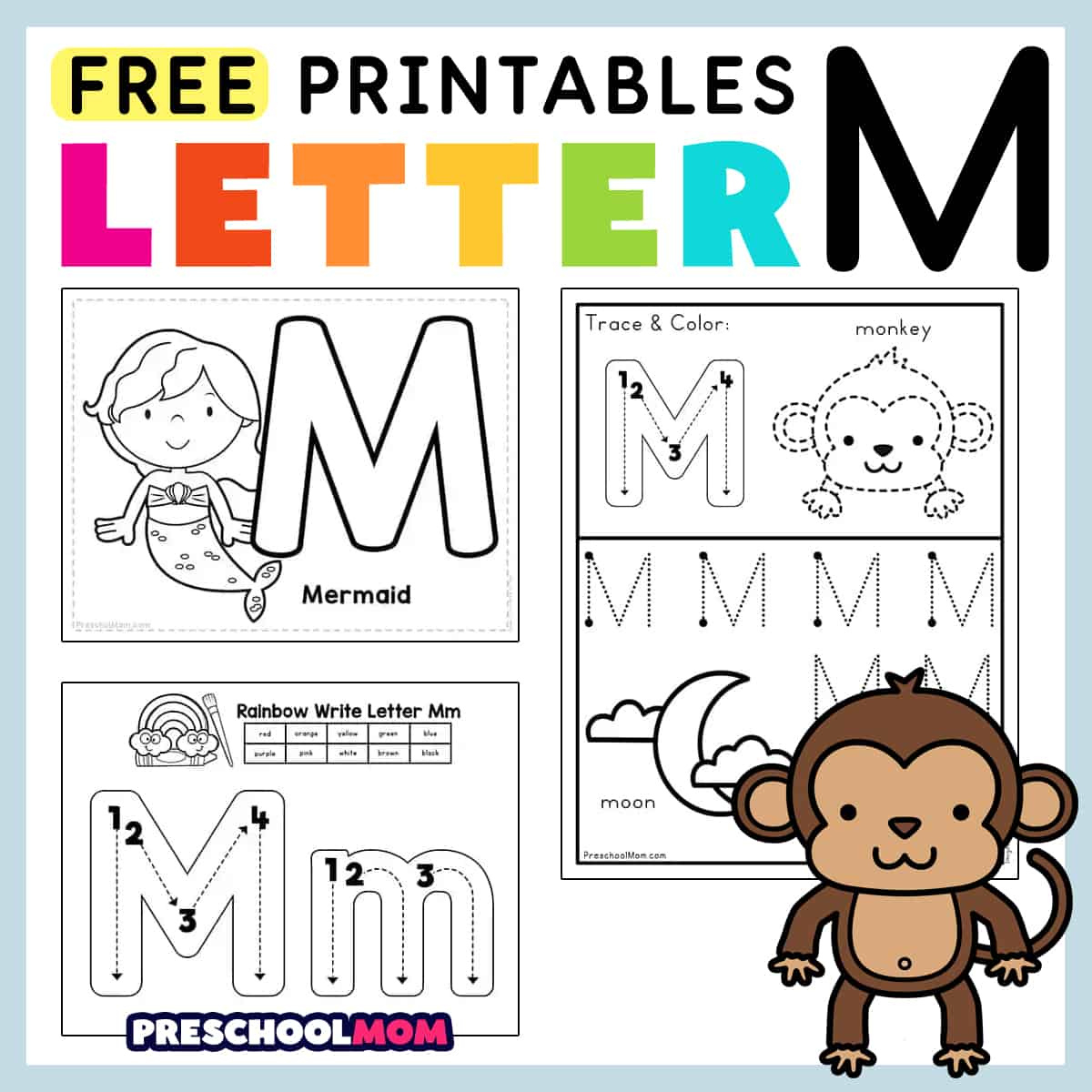 Letter M Preschool Printables - Preschool Mom inside Letter M Worksheets