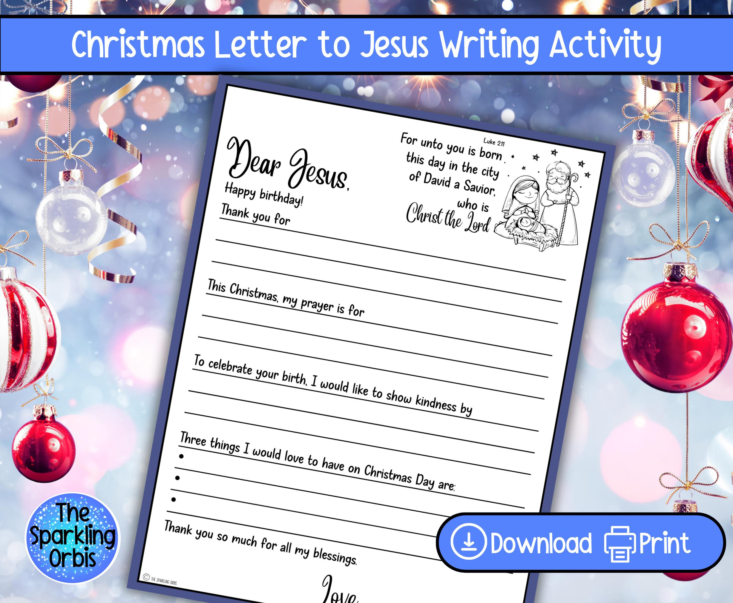 Letter To Jesus Printable: Christian Christmas Worksheet (A4/Us within A Christmas Letter From Jesus Printable