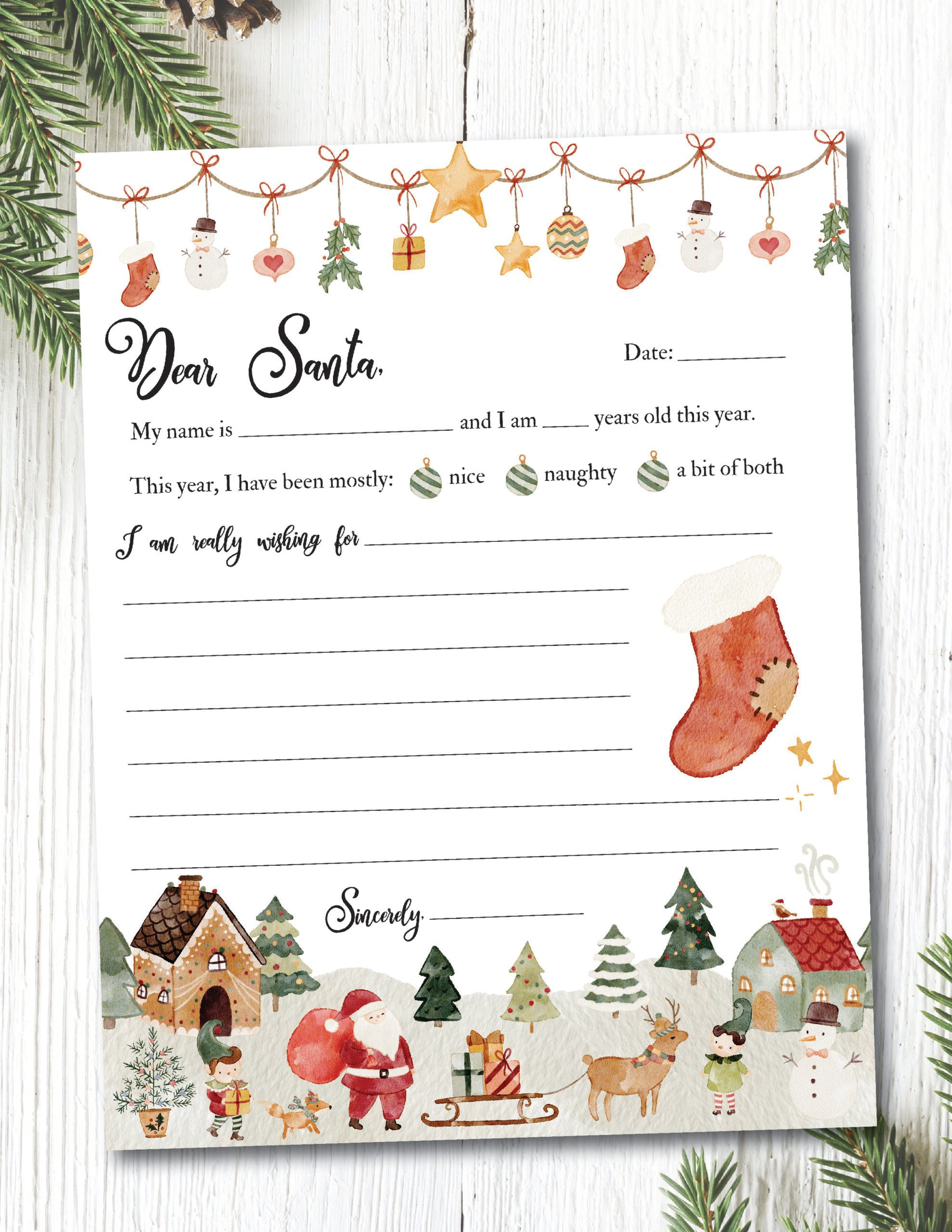 Letter To Santa Template Free Printable - Home Sweet Farm Home in Christmas Letter To Santa Free Printable