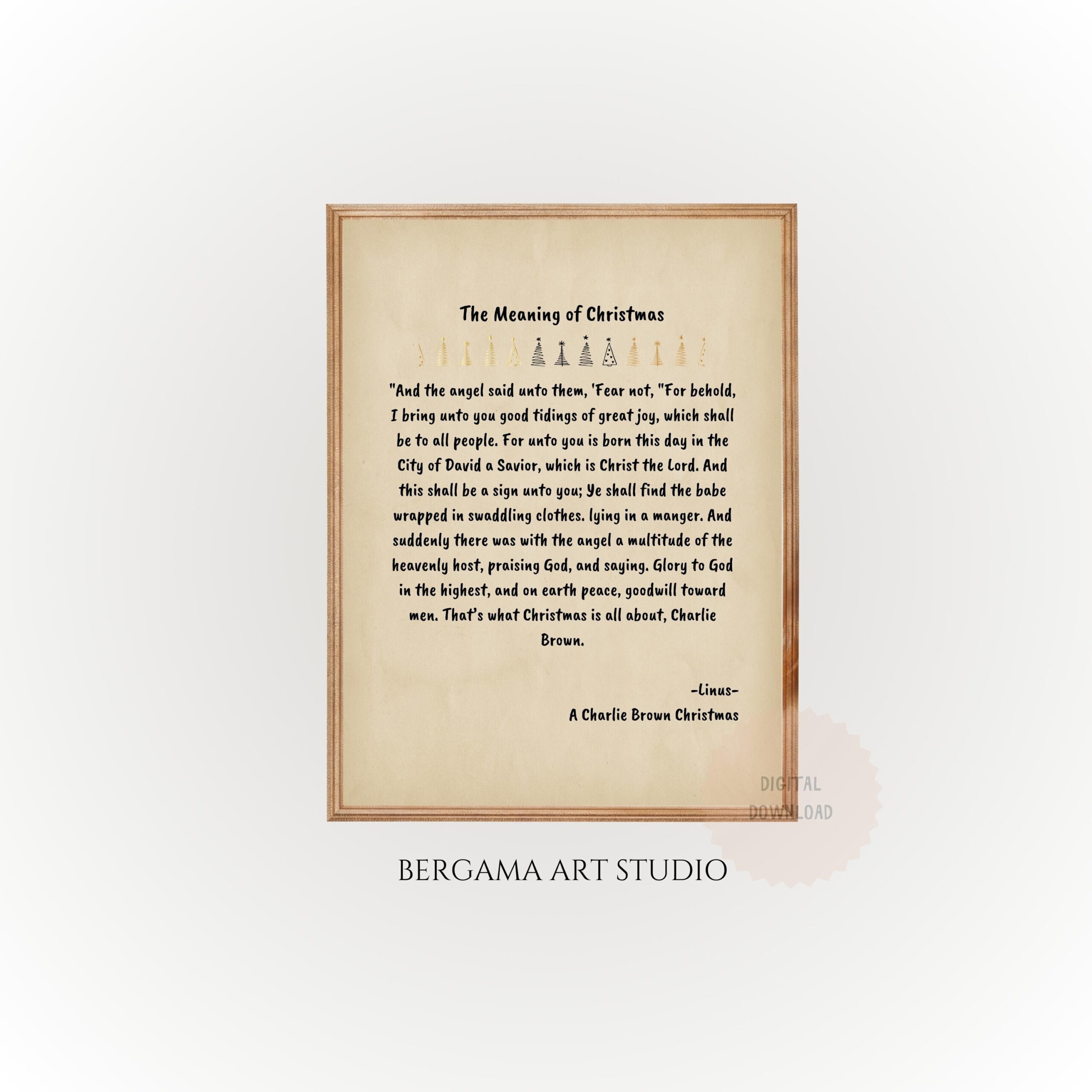 Linus Christmas Speech Printable - Etsy inside Printable Linus Christmas Speech