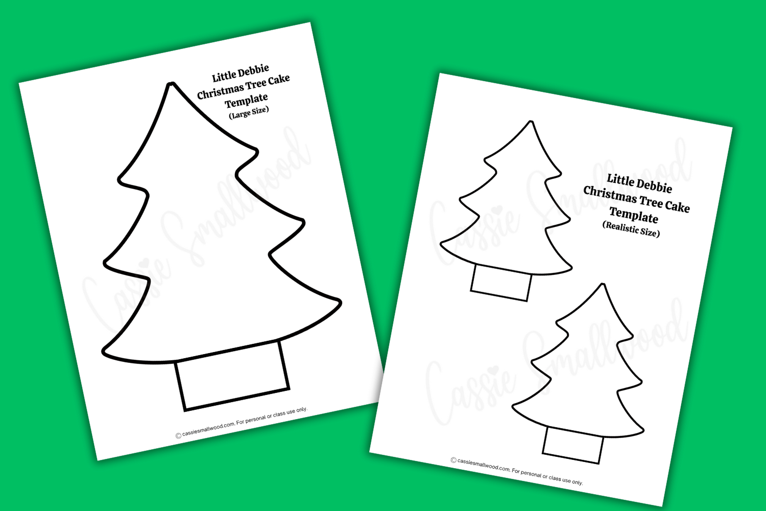 Little Debbie Christmas Tree Cake Ornament Diy + Template - Cassie for Christmas Cake Stencils Printable