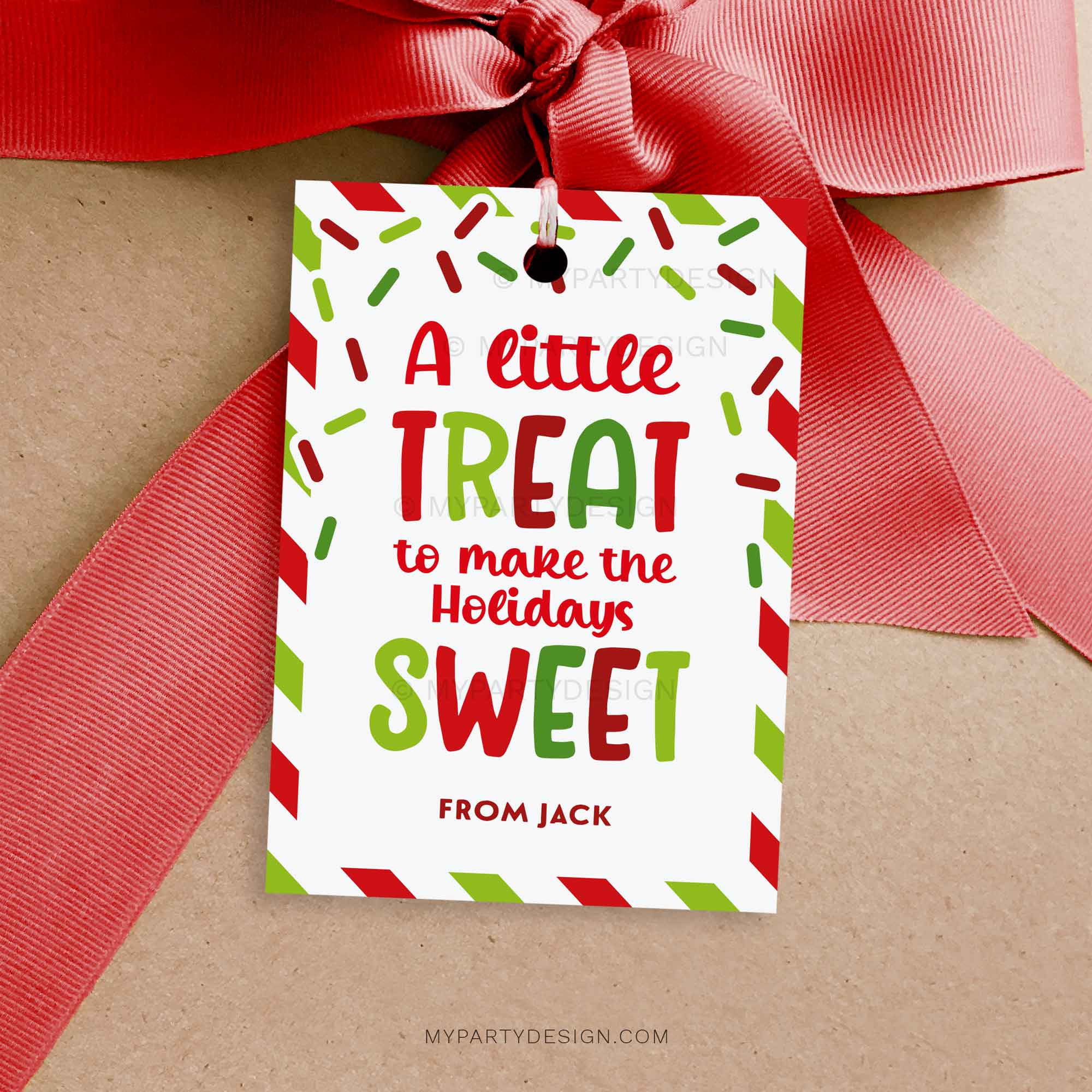 Little Treat To Make The Holidays Sweet Gift Tag, Printable Pdf in Holiday Treat Labels Printable