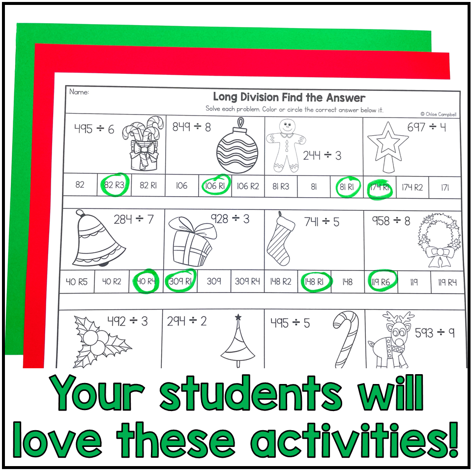 Long Division With Remainders Colornumber Christmas Math with regard to Christmas Division Worksheets