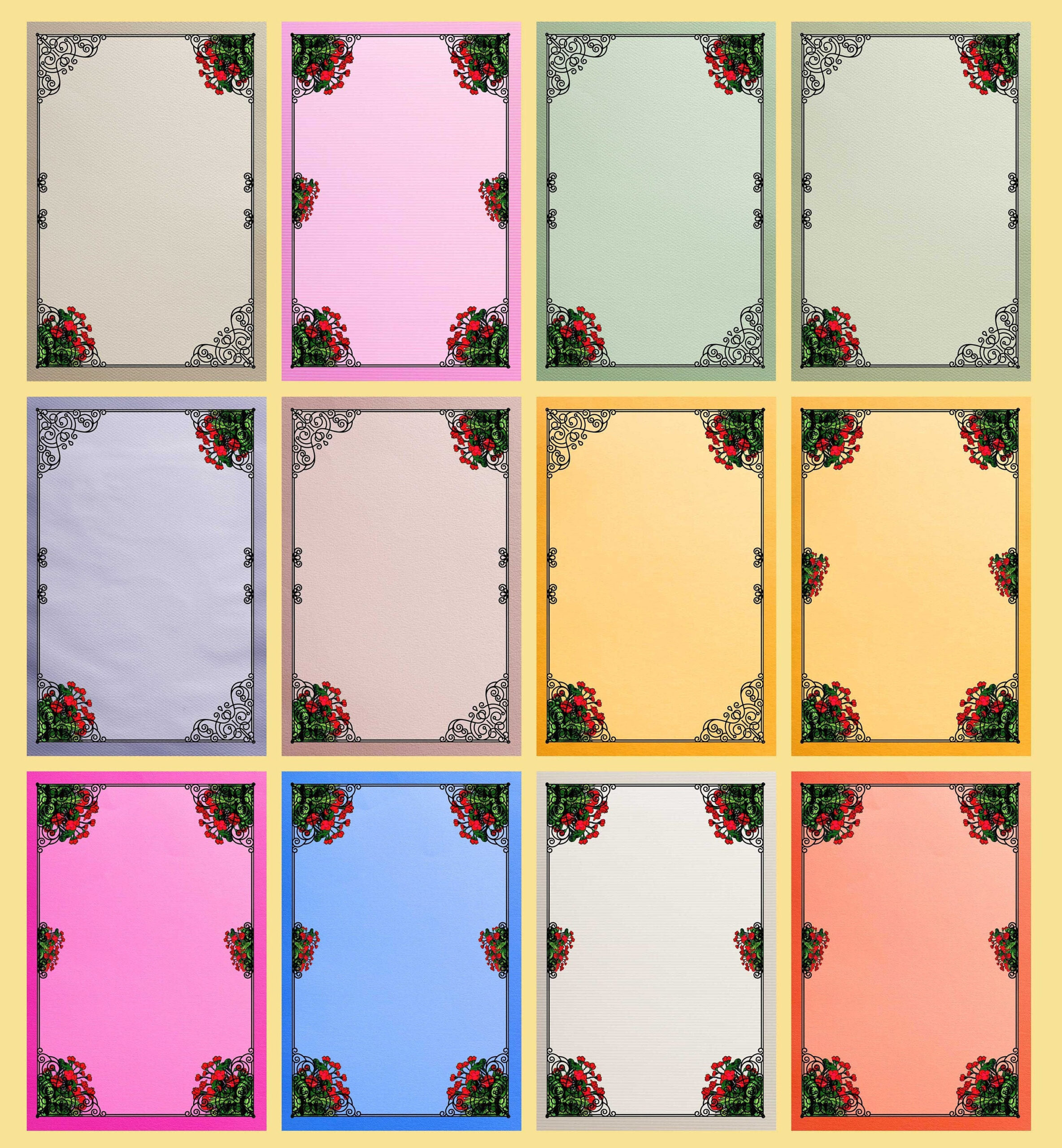 Loteria 12 Beautiful 5"X7" | Blank Editable | "Printable" Reg for Free Printable Blank Loteria Template