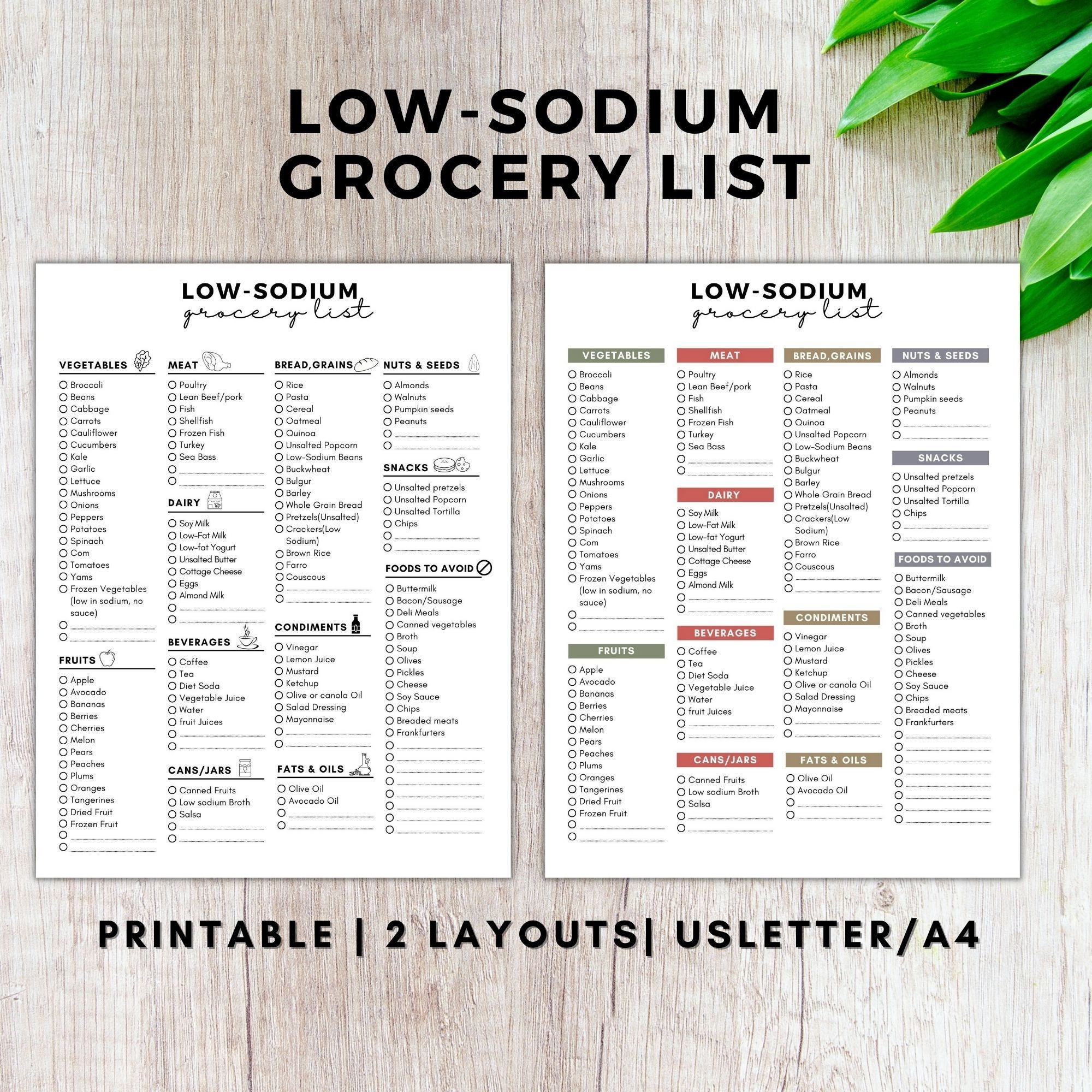 Low Sodium Grocery List Printable,Low Sodium Food List,Low Sodium pertaining to Free Printable Low Sodium Food List