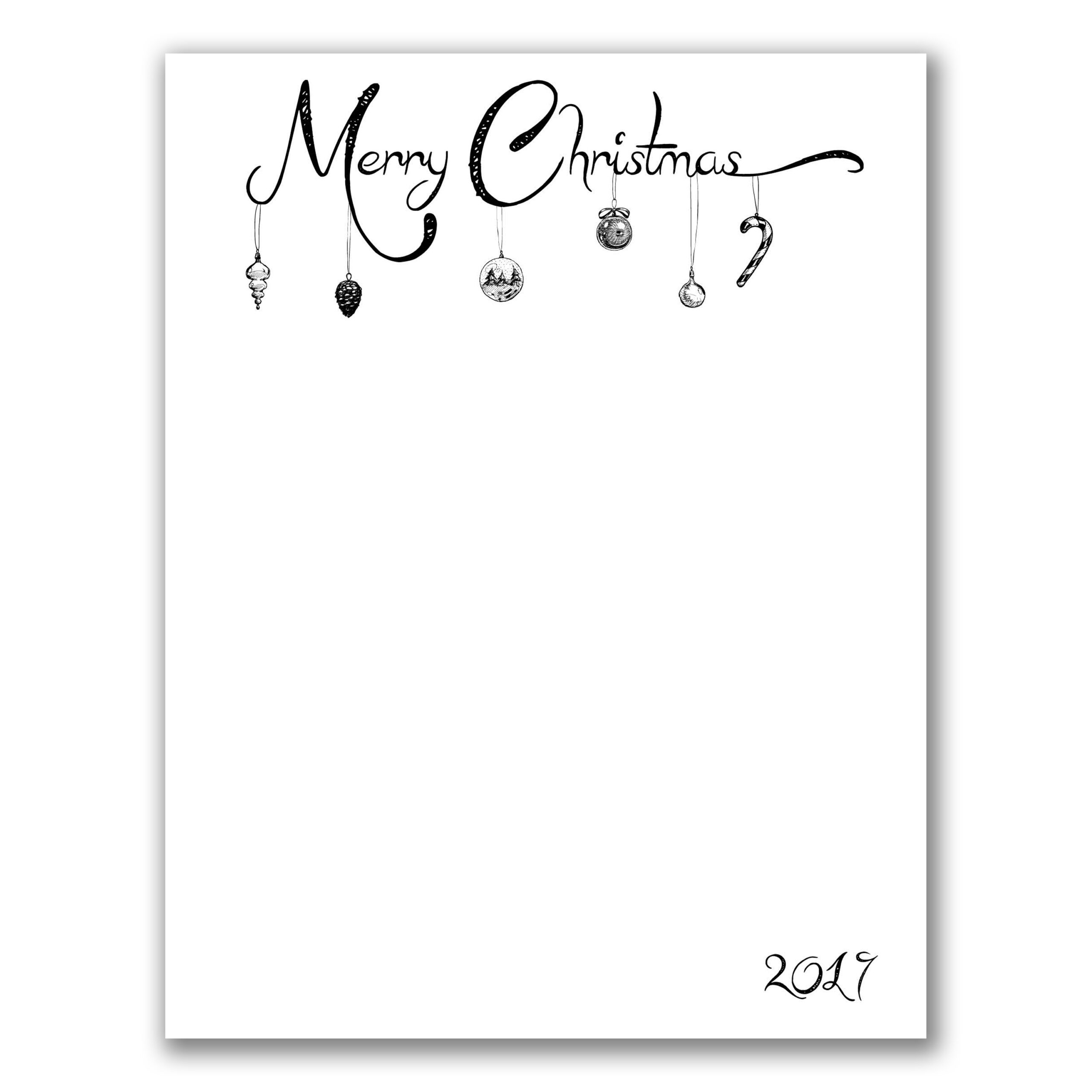 Lthd-18 Personalized Christmas Stationery - Copycat Printing regarding Black And White Christmas Stationery Printable