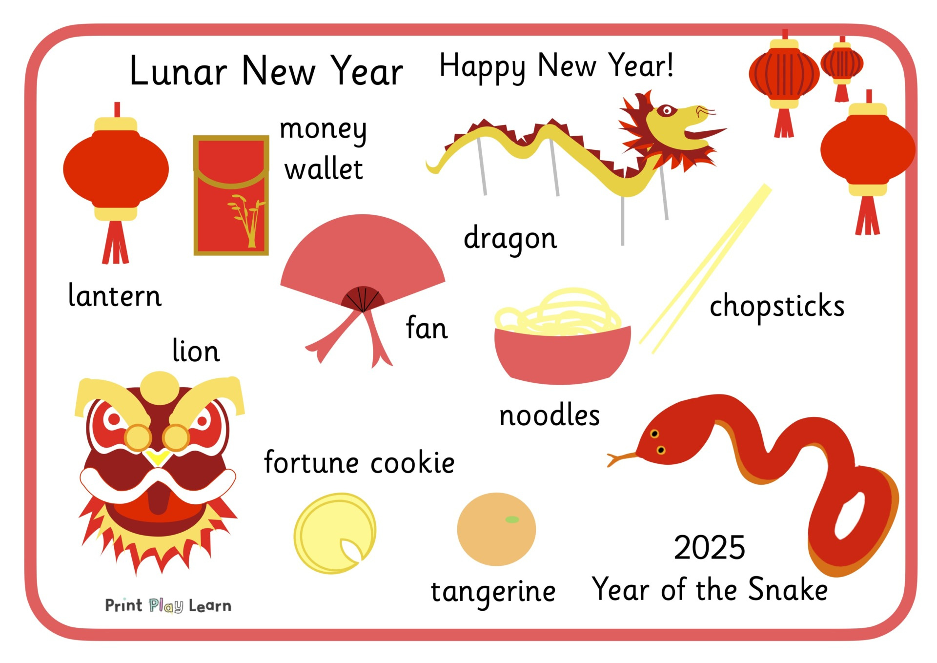 Luna New Year (Chinese New Year) - Page 1 - Free Teaching for Printable Chinese New Year
