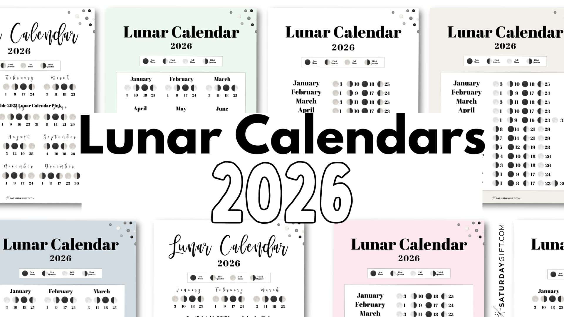 Lunar Calendar 2026 - 12 Moon Phase Calendar Printables pertaining to Lunar New Year 2026 Calendar Printable