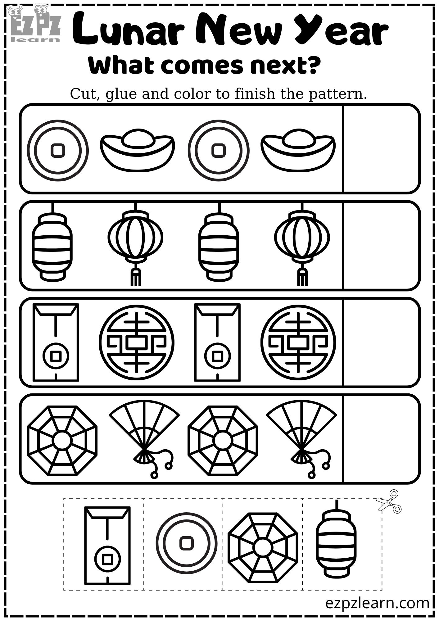 Lunar Chinese New Year And Tet What Comes Next Coloring Activity in Chinese New Year Preschool Printables