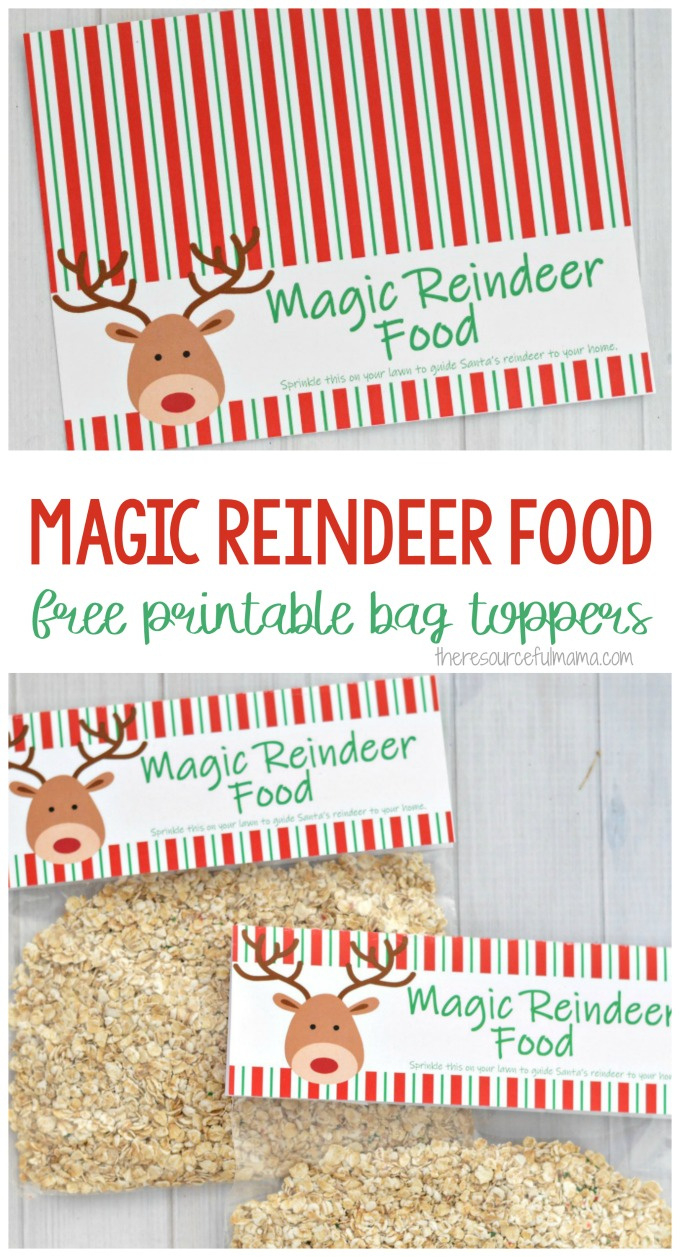 Magic Reindeer Food {Printable Bag Topper} - The Resourceful Mama throughout Free Reindeer Food Printable Bag Topper