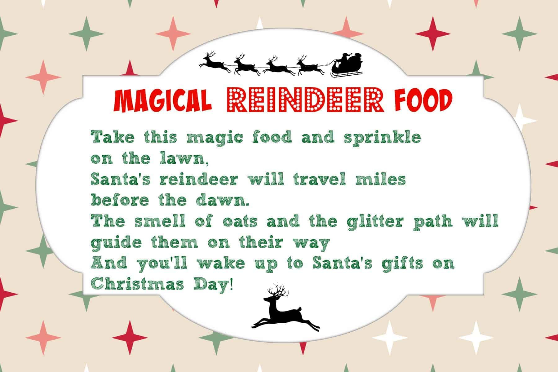Magical Reindeer Food Recipe + Free Printable Poem Tag - Mama Cheaps® with Reindeer Food Printable Poem