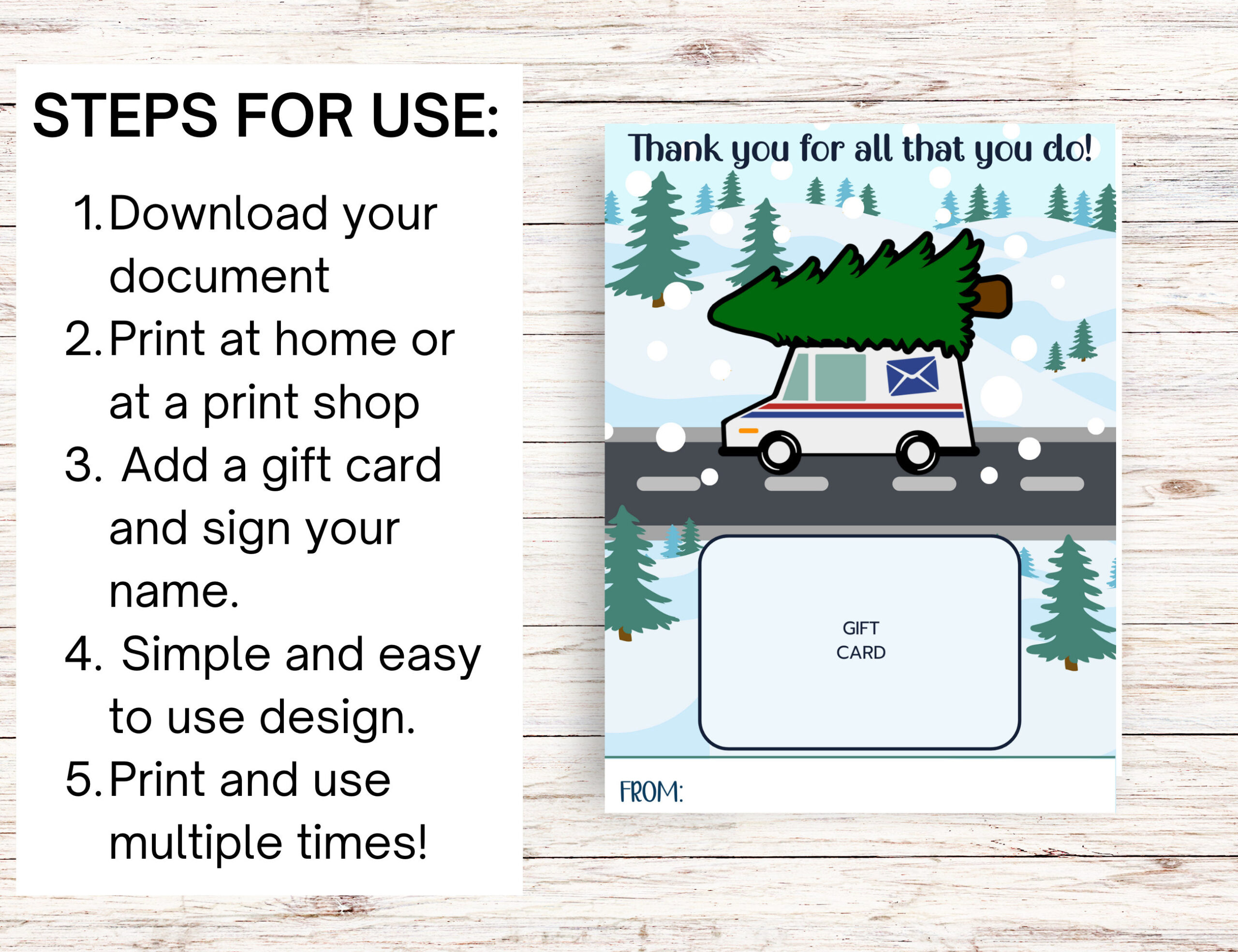 Mailman Gift Card Holder, Christmas Gift For Mail Carrier, Postal with regard to Free Printable Christmas Card For Mail Carrier