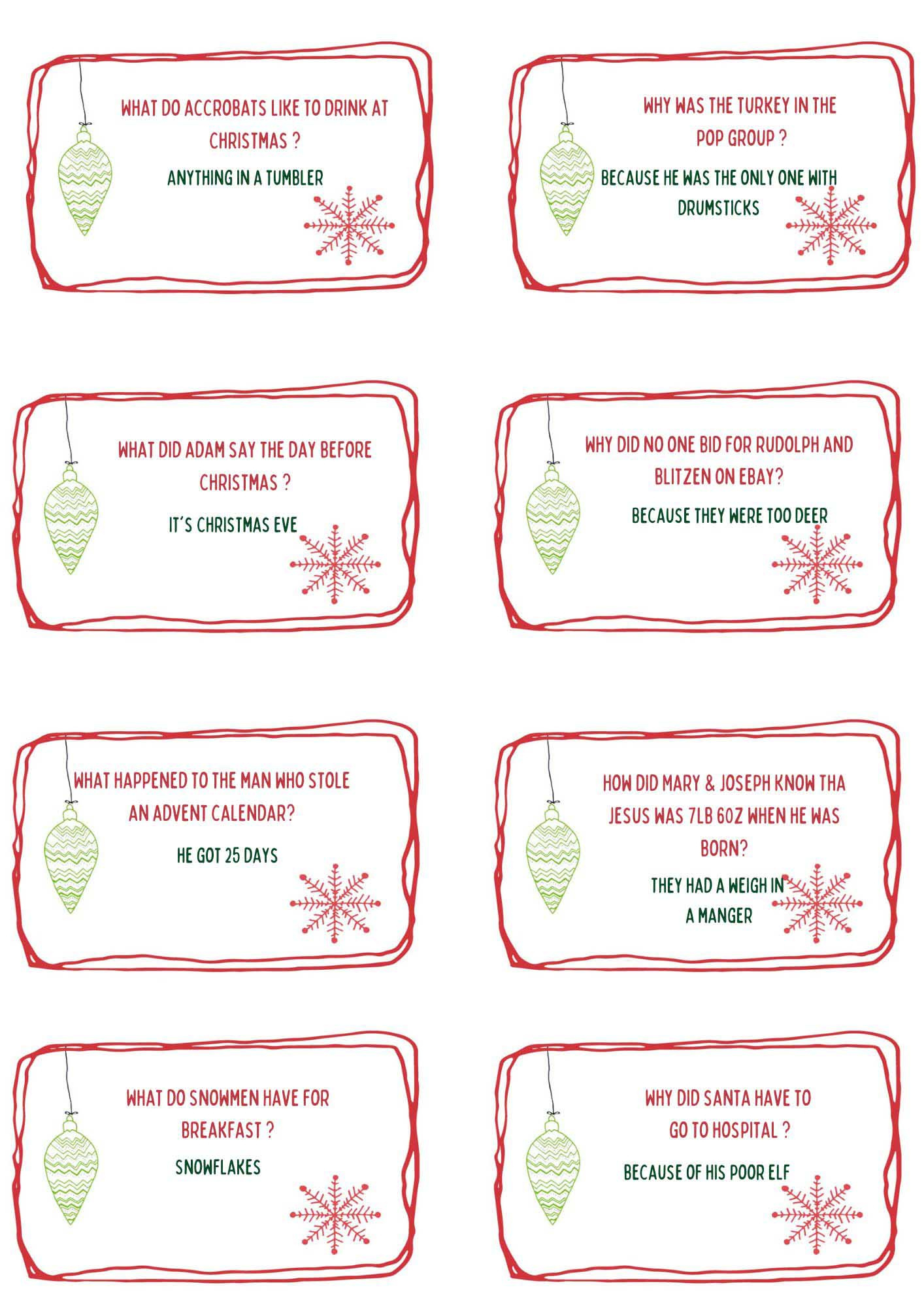 Make Your Own Christmas Crackers With Printable Cracker Jokes in Christmas Cracker Riddles Printable