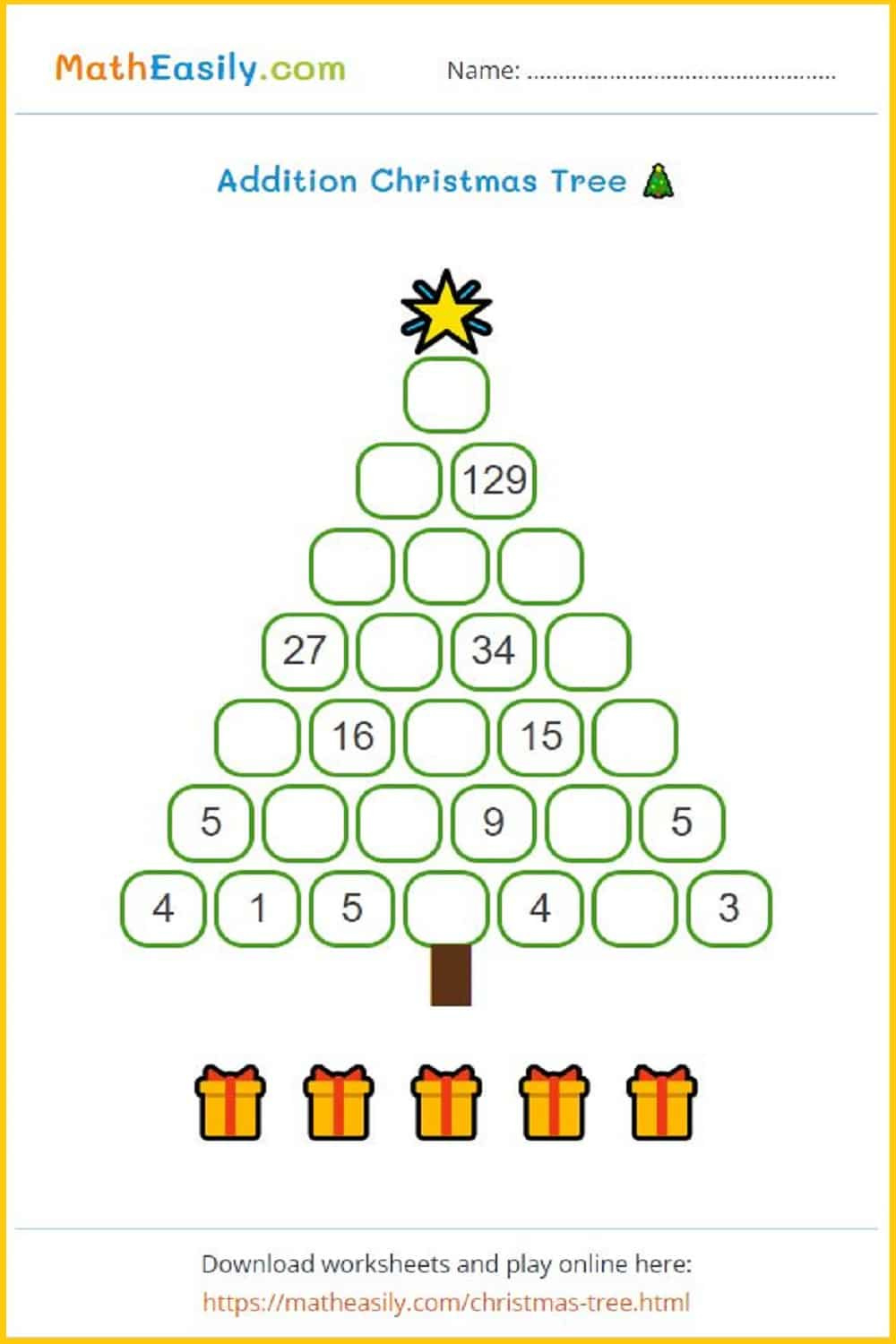Math Christmas Tree Puzzle Online + Worksheets π for Christmas Multiplication Games Printable