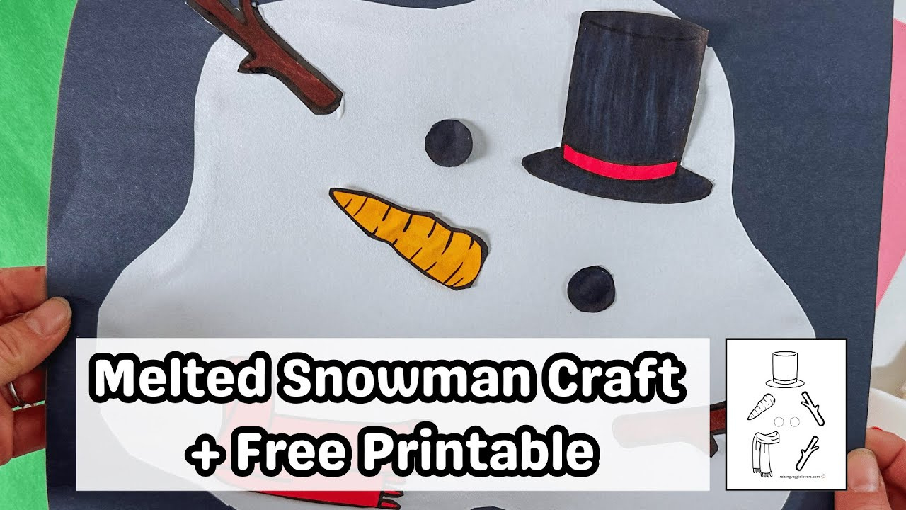 Melted Snowman Craft + Free Printable in Melting Snowman Printable