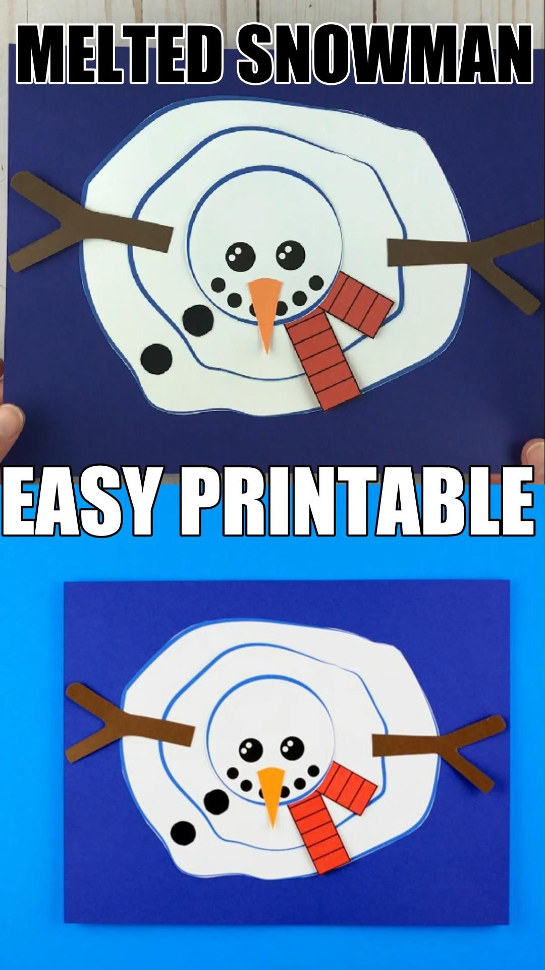 Melted Snowman Craft Printable For Kids - Easy Winter Craft For January for Melted Snowman Craft Printable