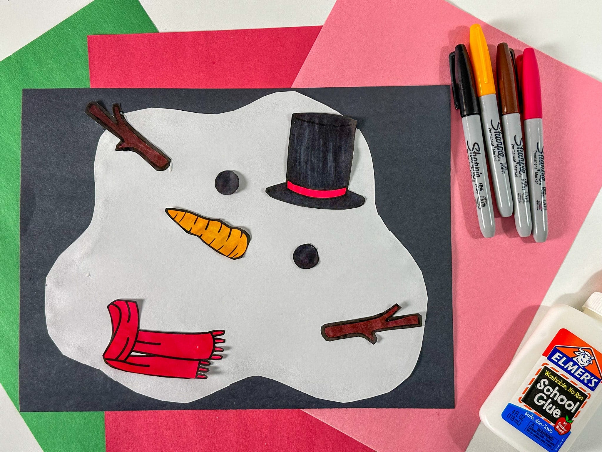 Melted Snowman Craft With Free Printable - Raising Veggie Lovers for My Snowman Melted Free Printable