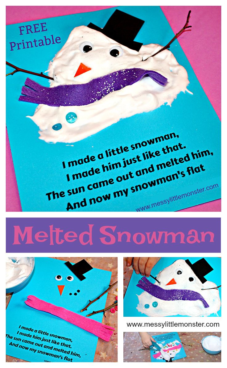 Melted Snowman Poem And Writing Frame with Melted Snowman Poem Printable