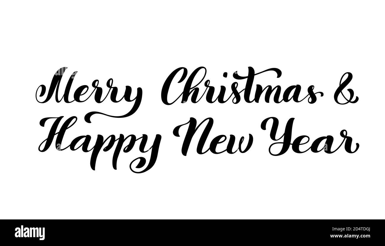 Merry Christmas And Happy New Year. Modern Calligraphy Quote With intended for Merry Christmas And Happy New Year Printable Letters