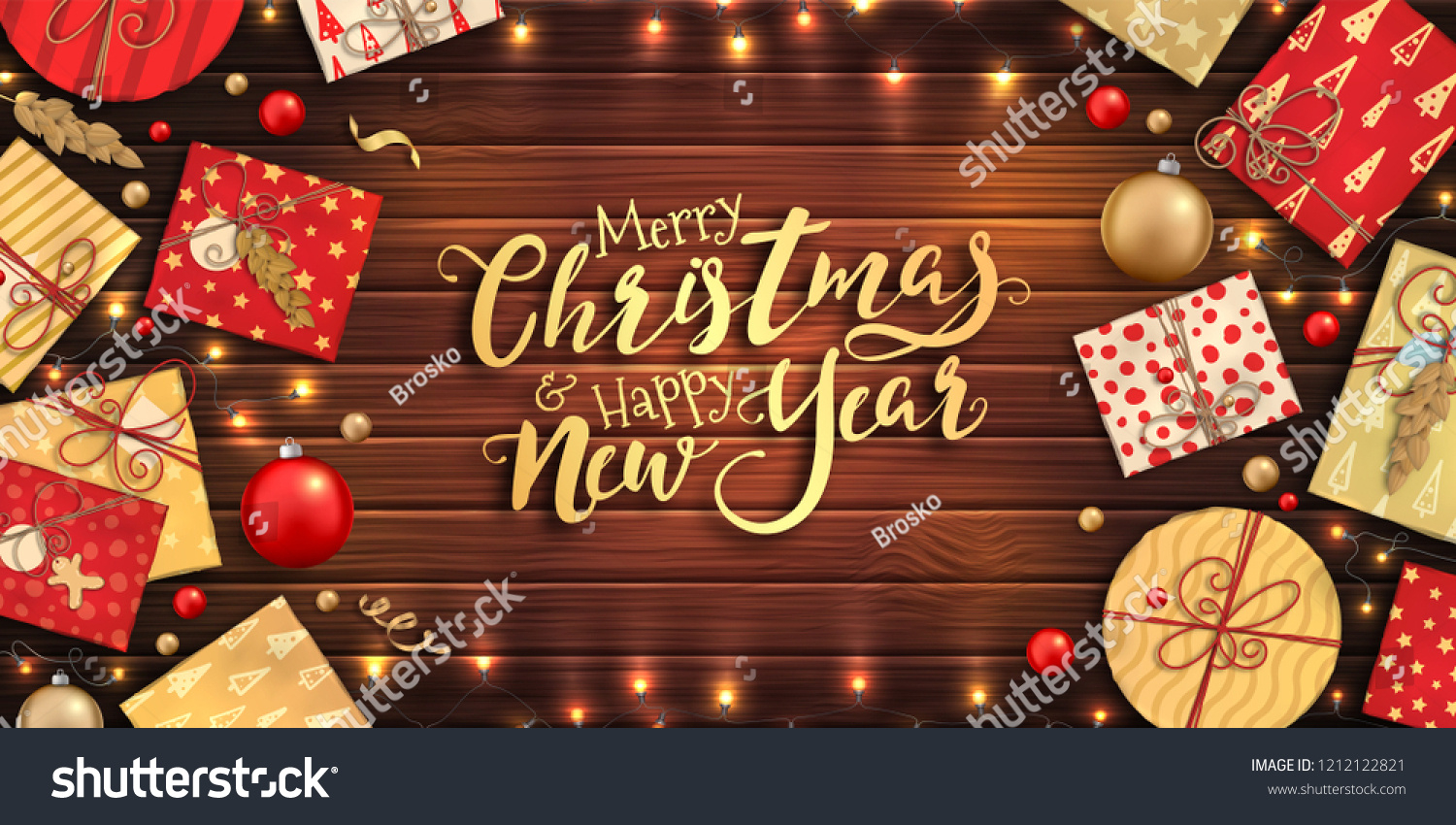 Merry Christmas Happy New Year Banner Stock Vector (Royalty Free for Merry Christmas And Happy New Year Banner Printable