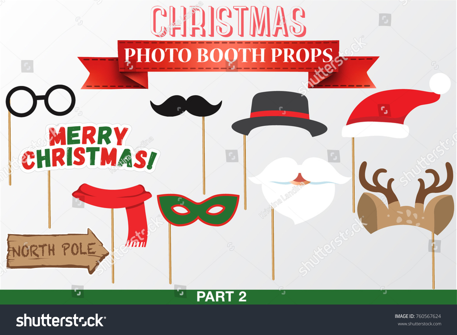 Merry Christmas Photo Booth Props Fun Stock Vector (Royalty Free regarding Christmas Party Photo Booth Props Printable