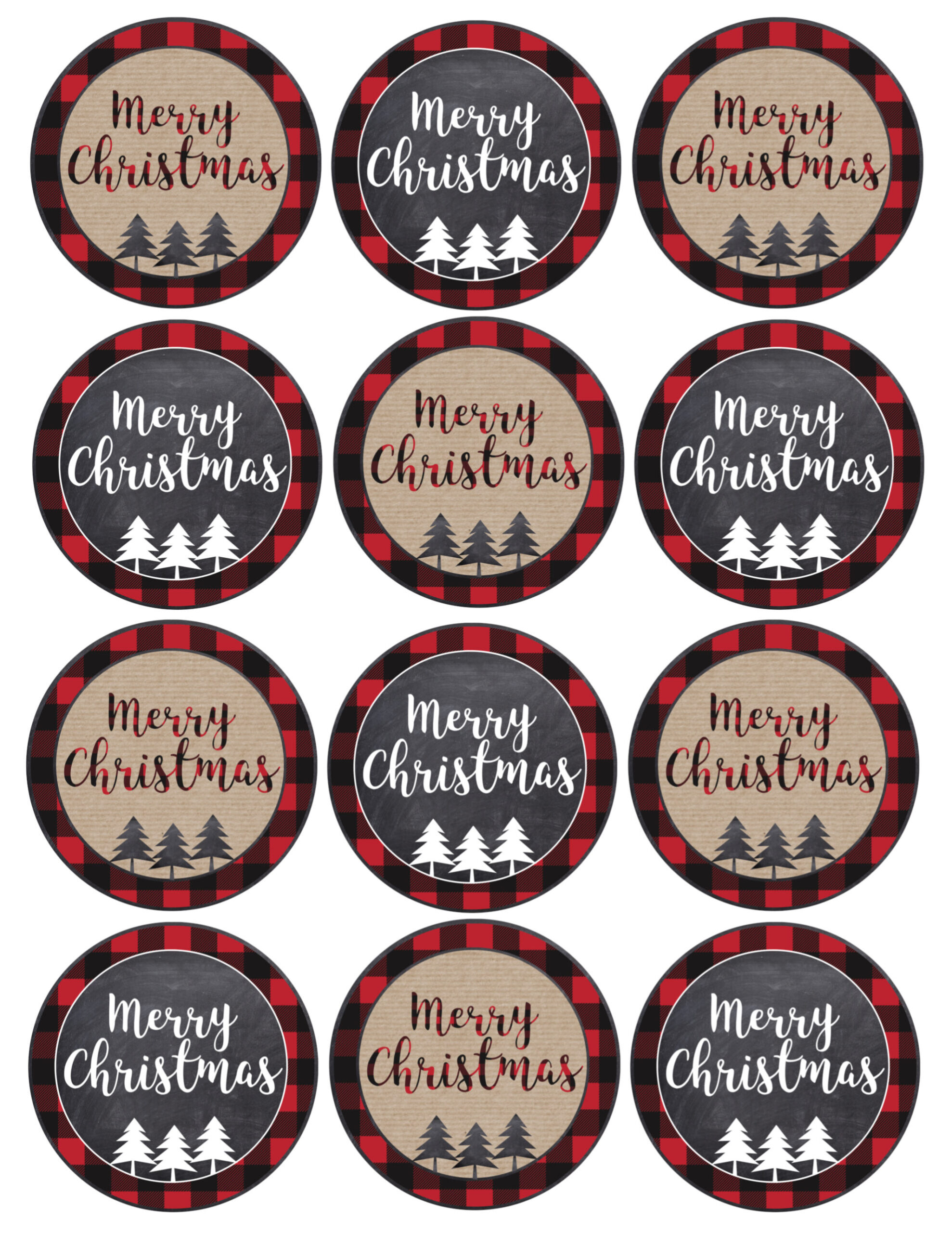 Merry Christmas Tags Printable - Paper Trail Design inside Small Christmas Tags Printable