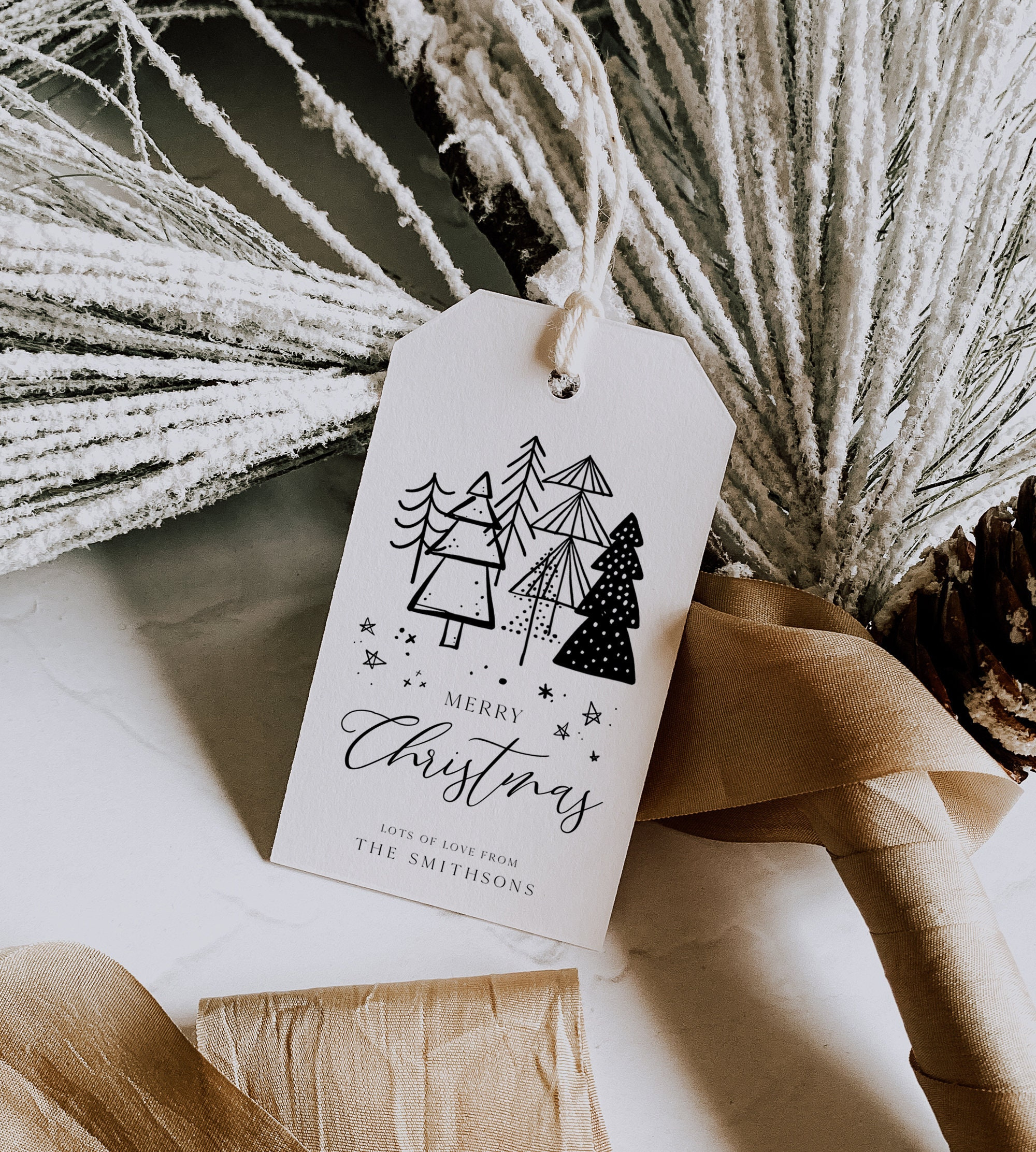 Minimalist Christmas Gift Tags, Editable Christmas Favor Tags within Minimalist Christmas Gift Tag Printable