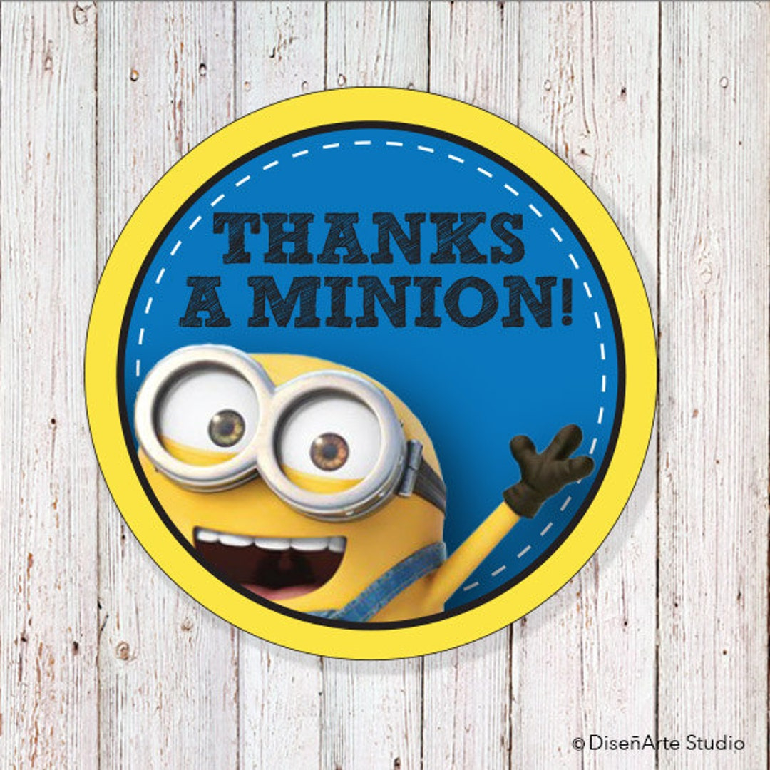 Minion - 2" Round Thank You Labels (Instant Download) - Etsy within Thanks a Minion Free Printable