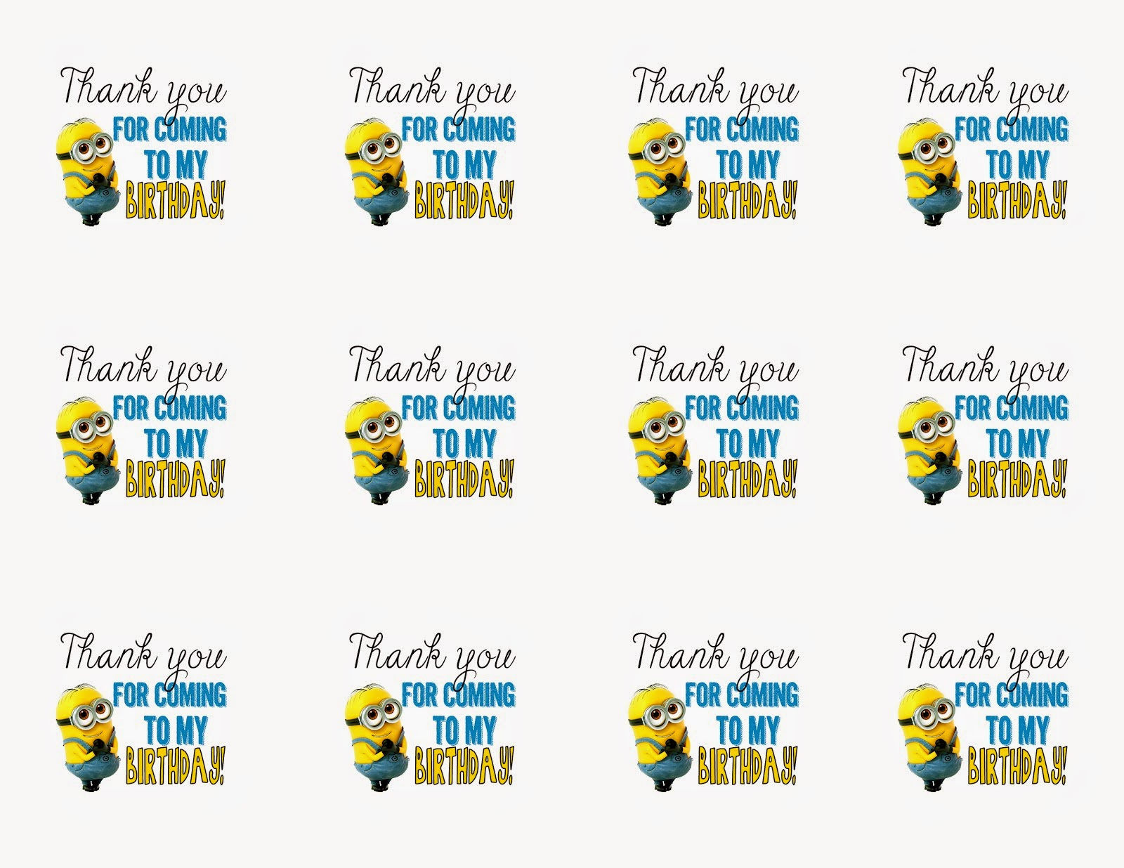 Minions: Free Printable Bunting, Labels And Toppers. - Oh My pertaining to Thanks A Minion Free Printable