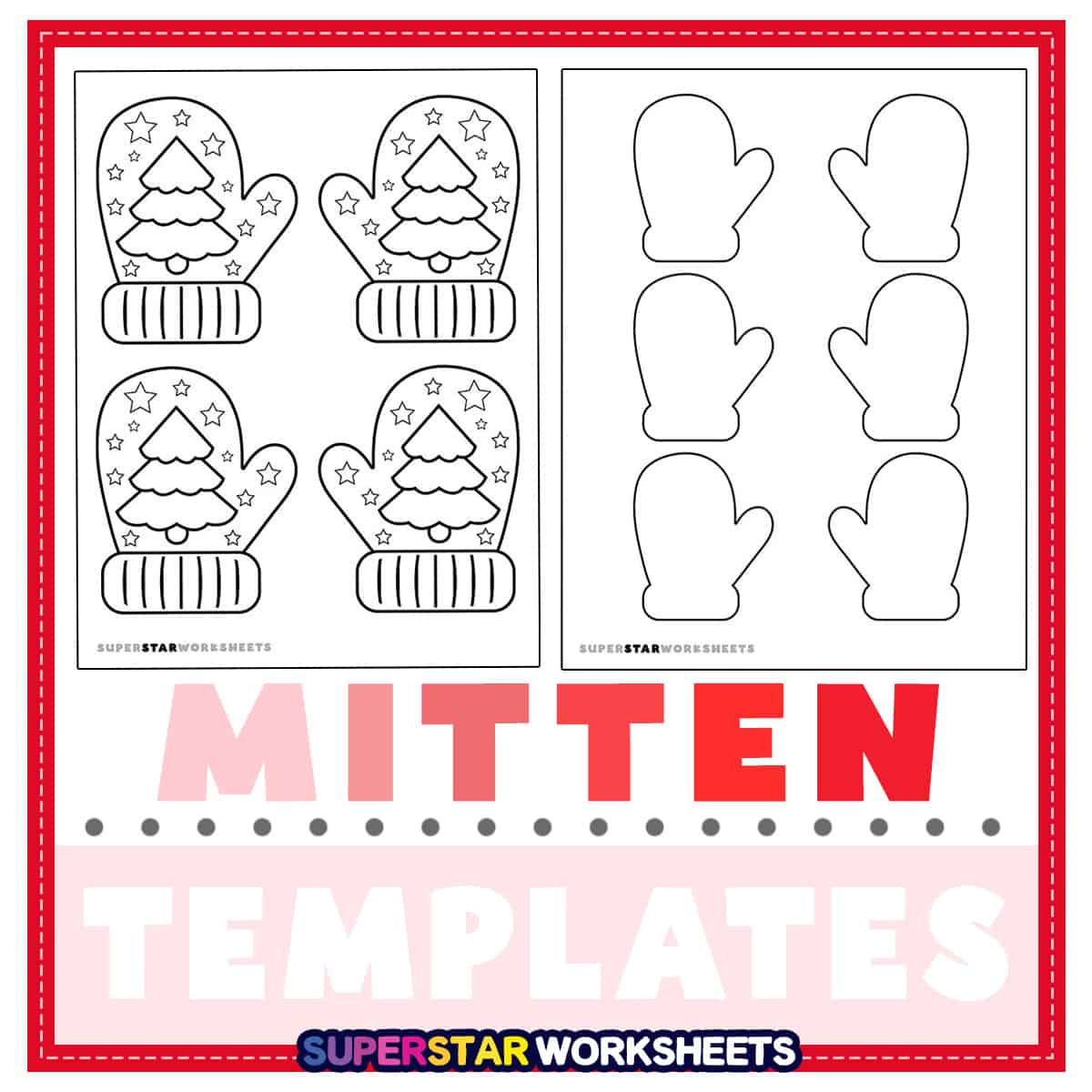Mittens Template (Free Printables) - Superstar Worksheets within Santa Gloves Template Printable