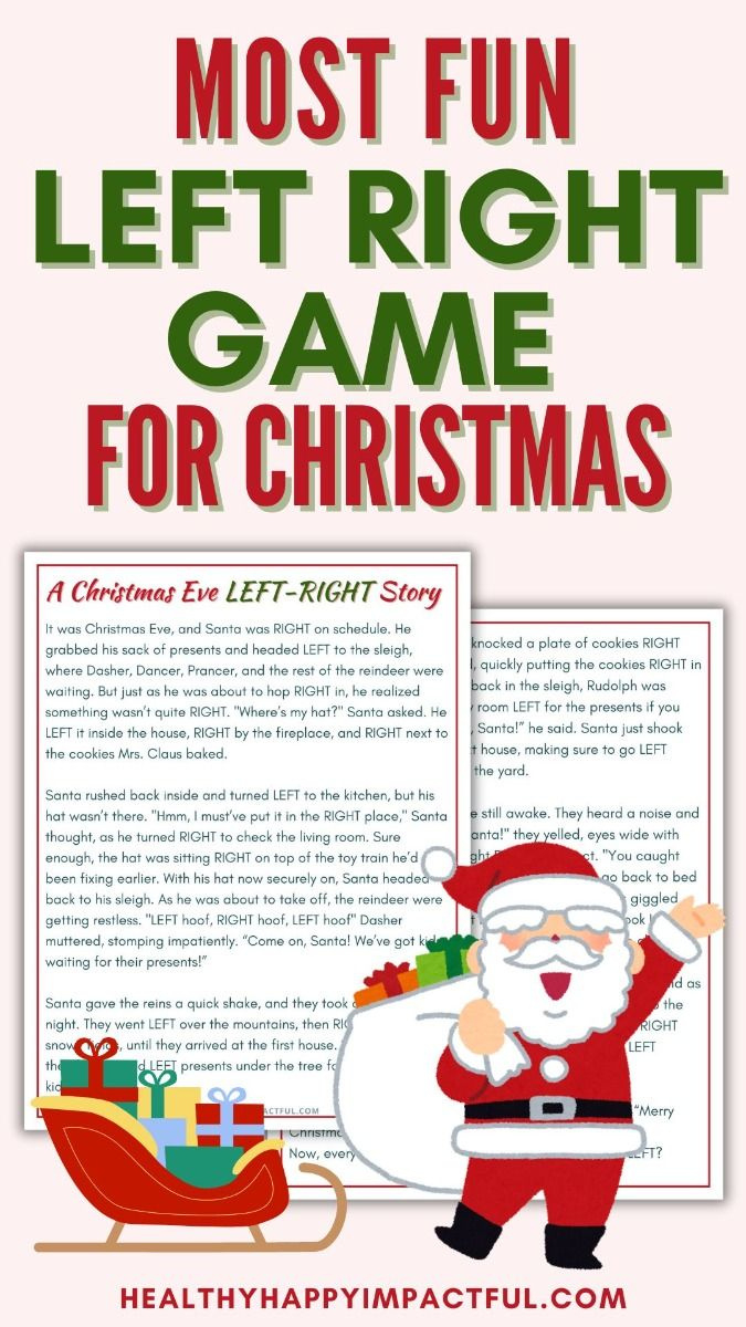 Most Fun Left Right Game For Christmas intended for Left Right Christmas Game Printable