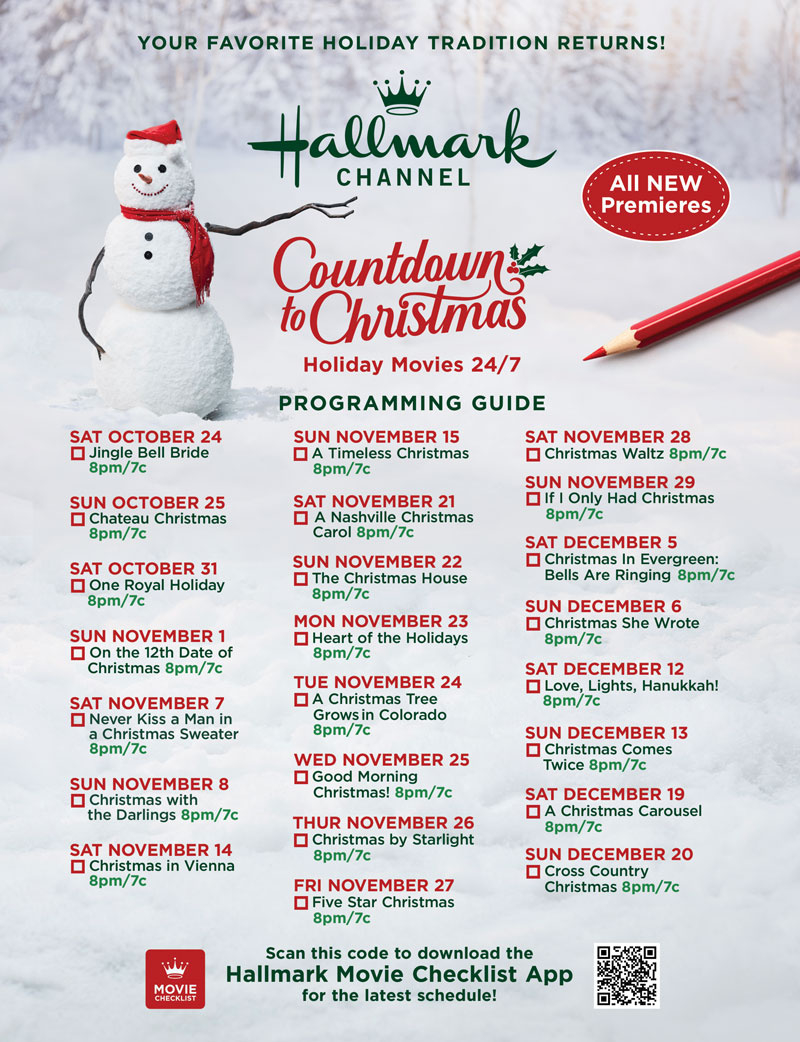 Movie Guide - Countdown To Christmas 2020 | Countdown To Christmas in Printable List Of Hallmark Christmas Movies