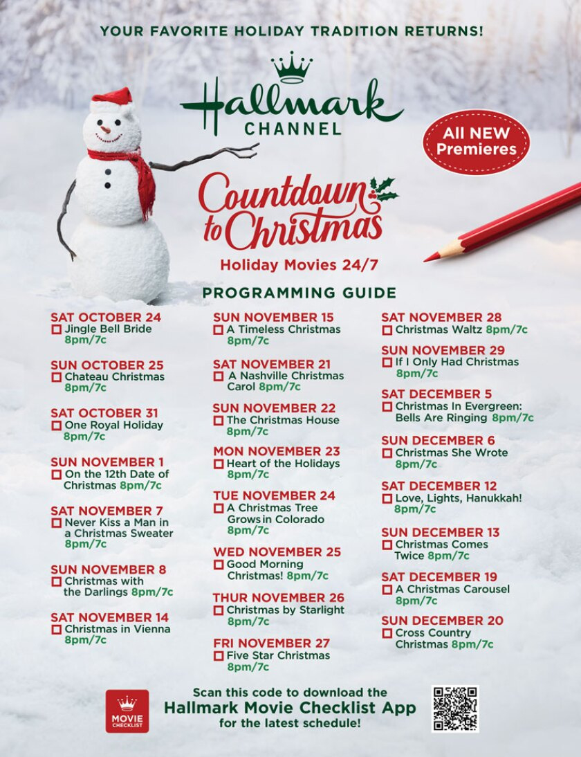 Movie Guide - Countdown To Christmas 2020 | Countdown To Christmas pertaining to Printable List of All Hallmark Christmas Movies