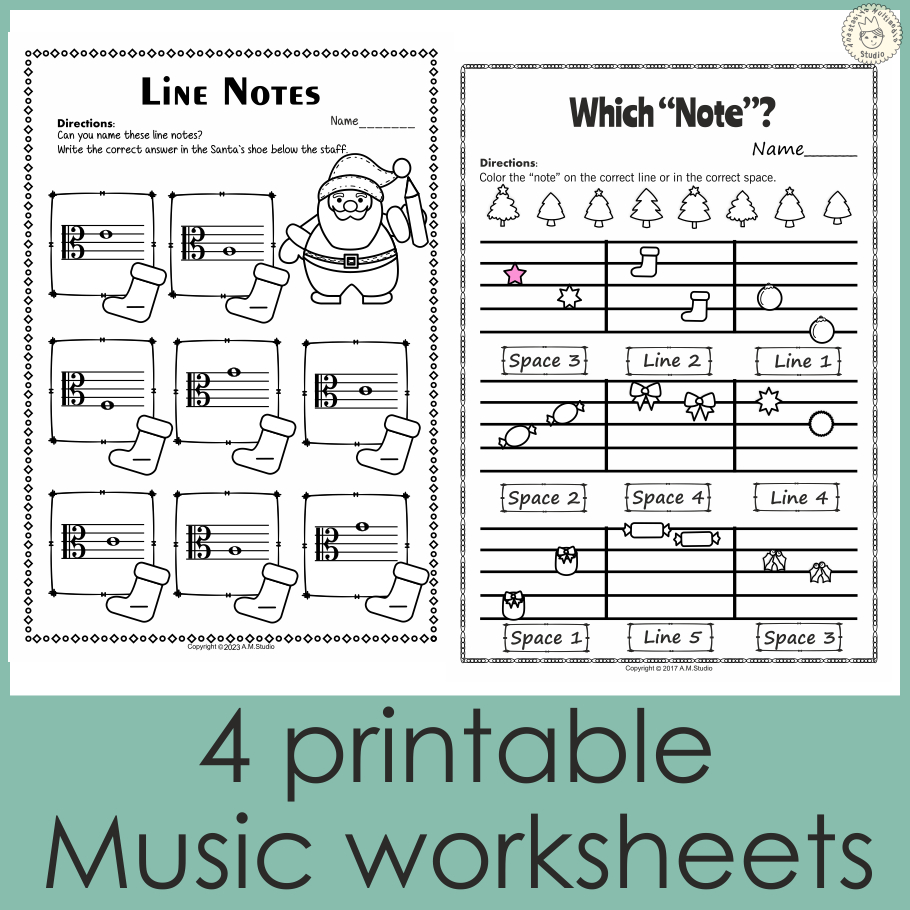 Music Worksheets For Christmas {Weekly Freebies} with Music Theory Christmas Worksheets