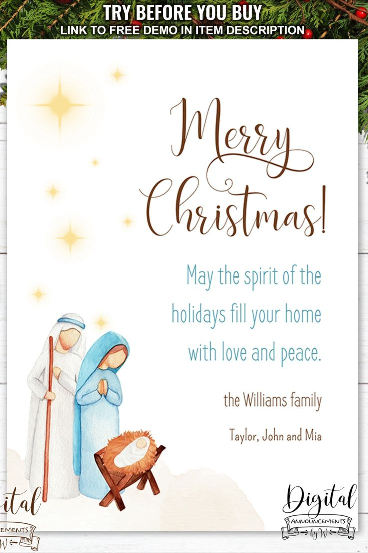 Nativity Christmas Card Template. Editable Christmas Card Nativity with Christmas Nativity Card Printable