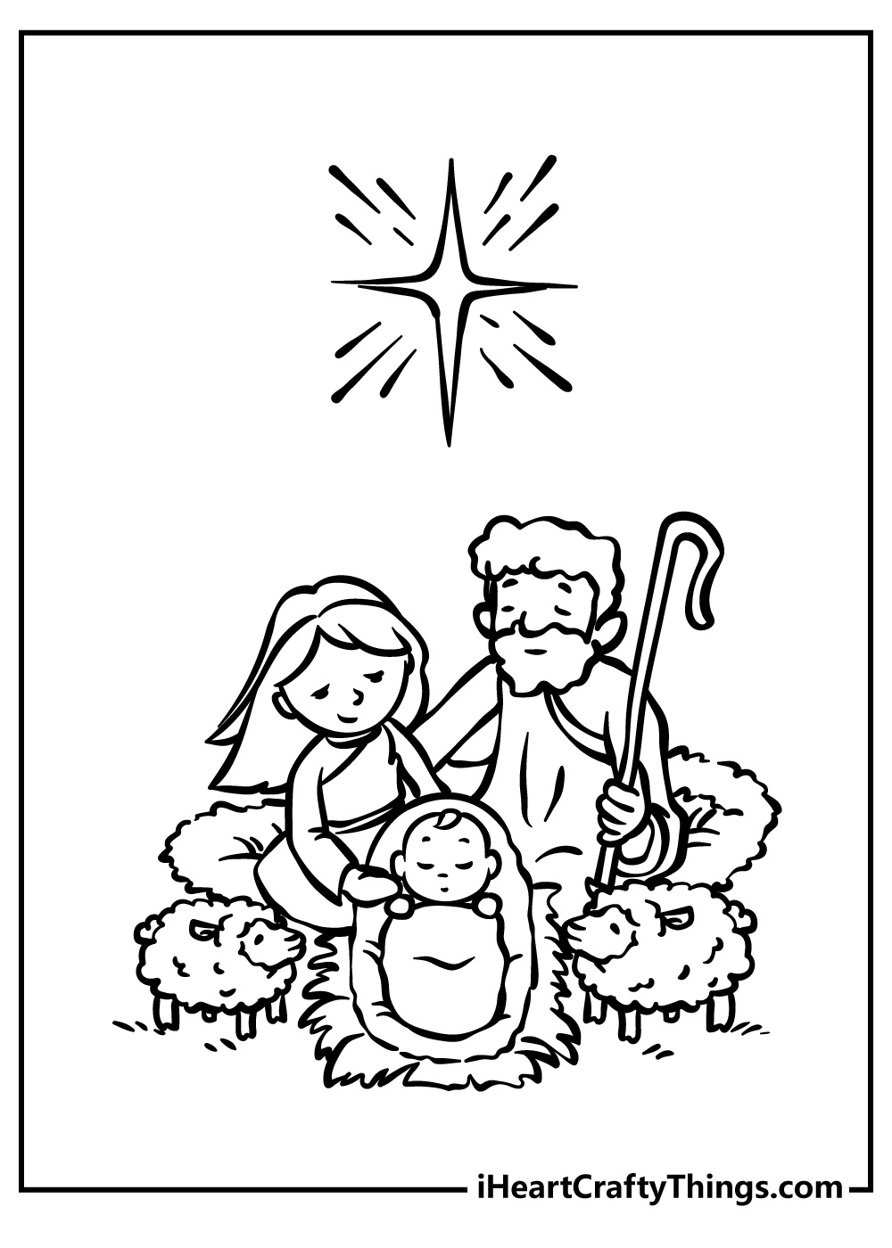 Nativity Coloring Pages (100% Free Printables) regarding Baby Jesus Coloring Pages Printable