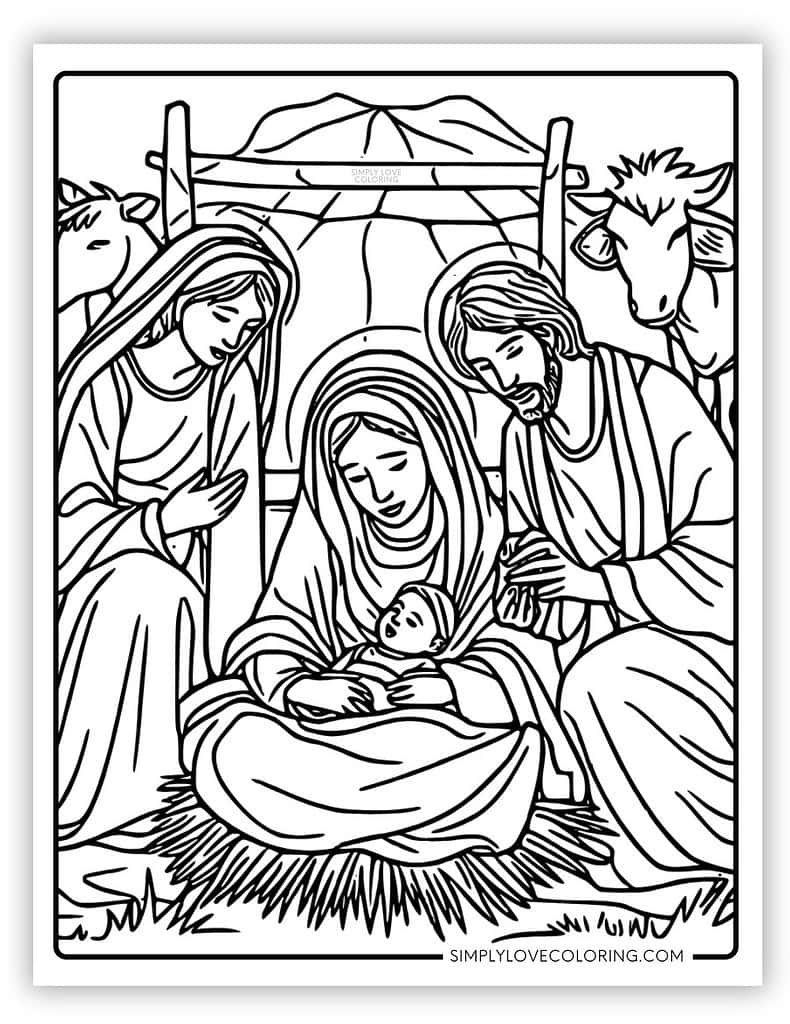 Nativity Coloring Pages (Free Pdf Printables) - Simply Love Coloring with regard to Baby Jesus Coloring Pages Printable