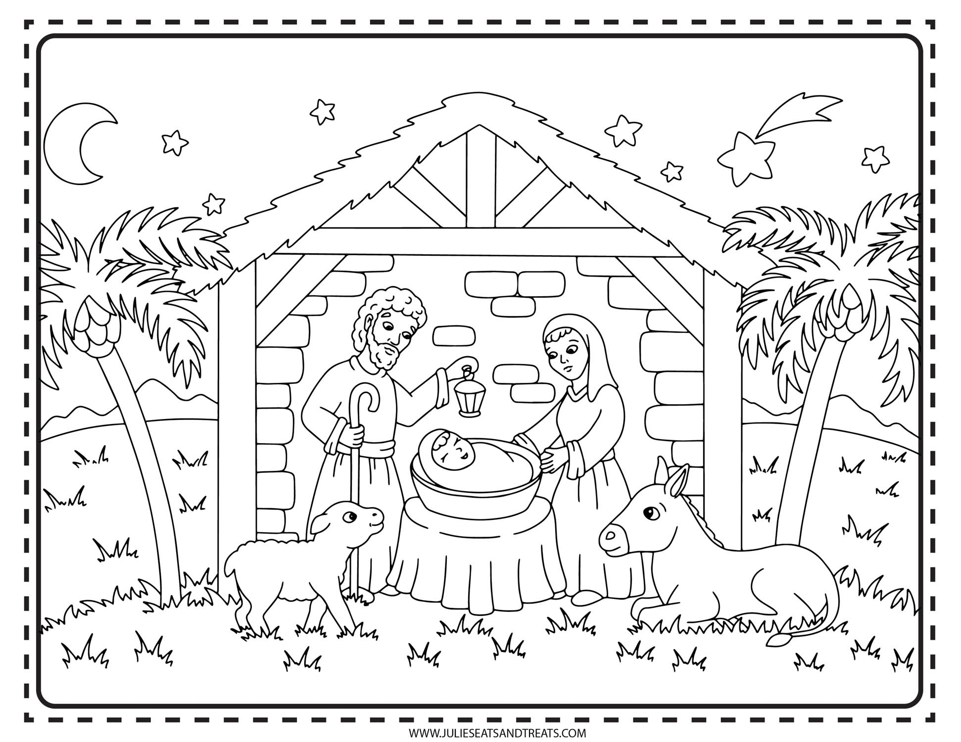 Nativity Coloring Pages - Free Printable! - Kids Activity Zone regarding Baby Jesus Coloring Printable