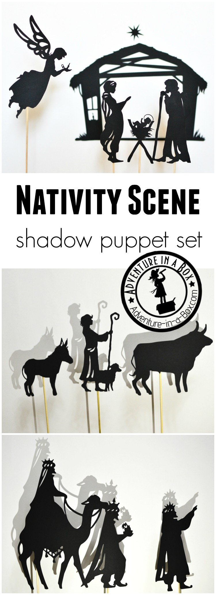 Nativity Myth Shadow Puppets inside Christmas Shadow Puppets Printable