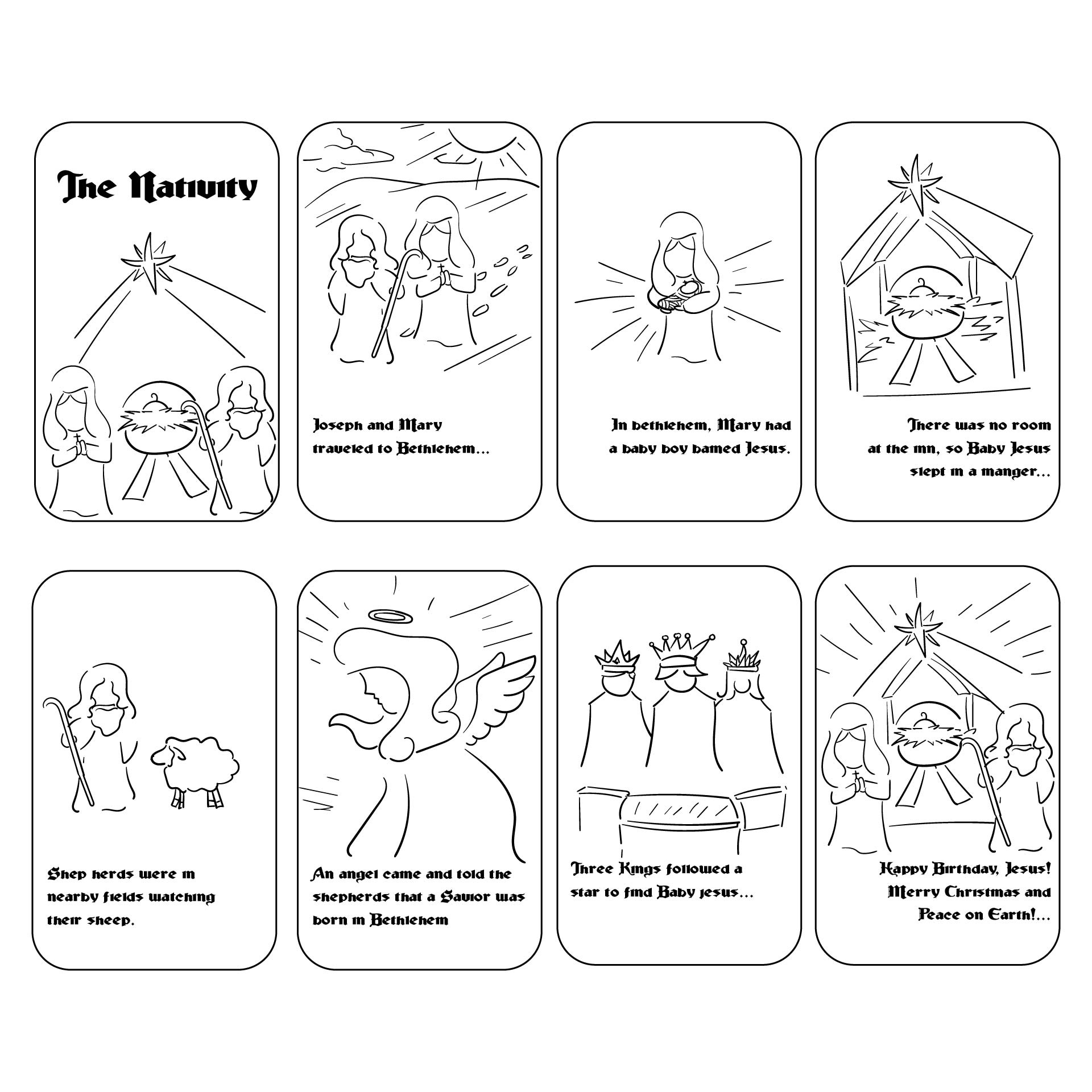 Nativity Story Book - 10 Free Pdf Printables | Printablee throughout Short Christmas Story Of The Birth Of Jesus Printable