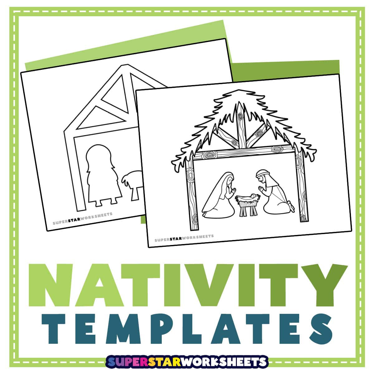 Nativity Template (Free Printables) - Superstar Worksheets regarding Nativity Cutout Printable