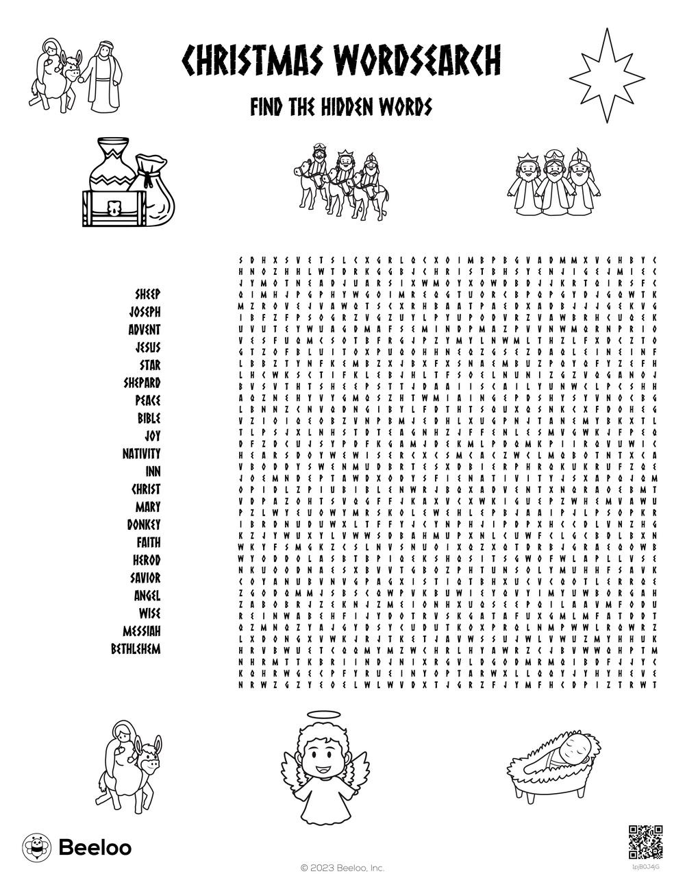 Nativity-Themed Word Searches • Beeloo Printable Crafts And within Christmas Nativity Word Search Printable