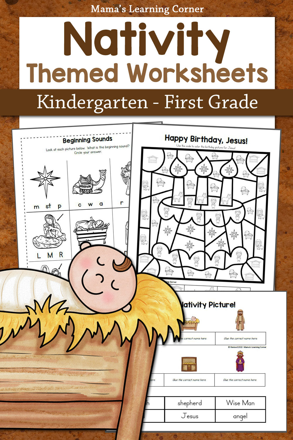 Nativity Worksheets For Kindergarten And 1St Grade - Mamas with regard to Christmas Nativity Worksheets