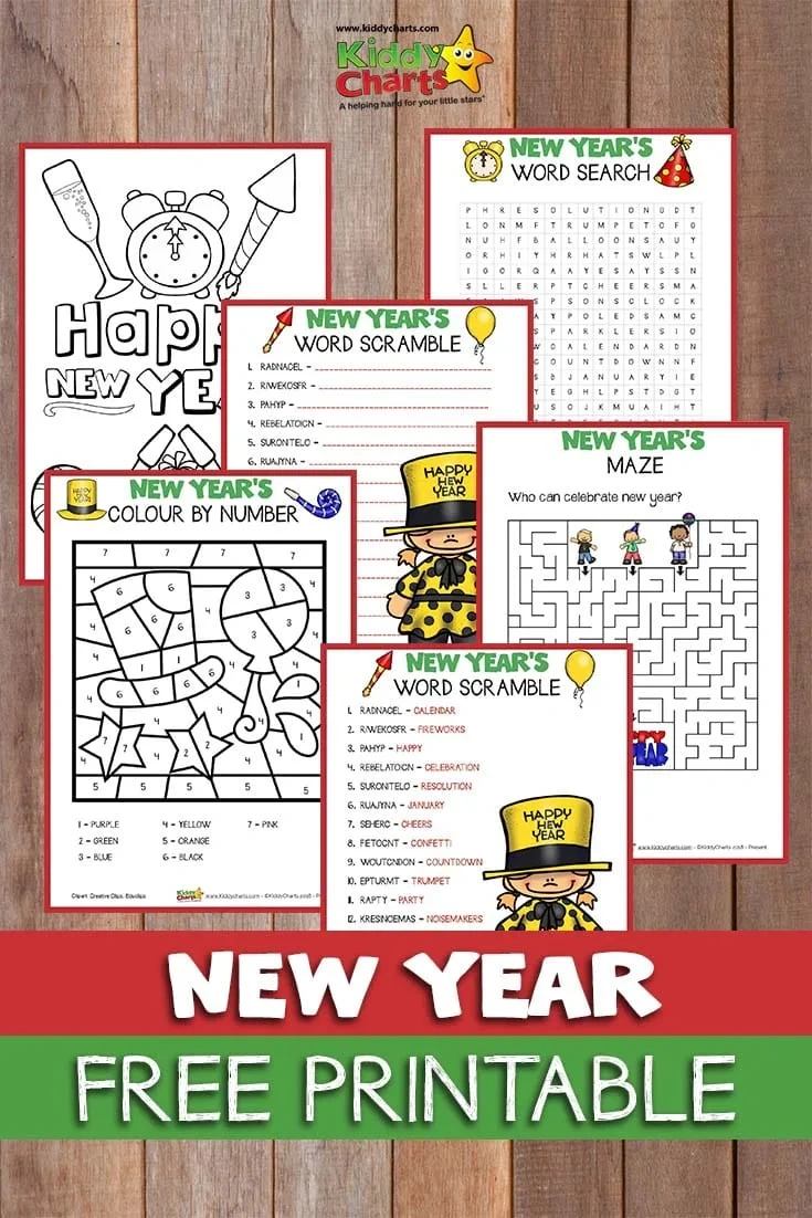New Year Activities With Kids: Free Printables Pack regarding Free New Years Printables For Kids